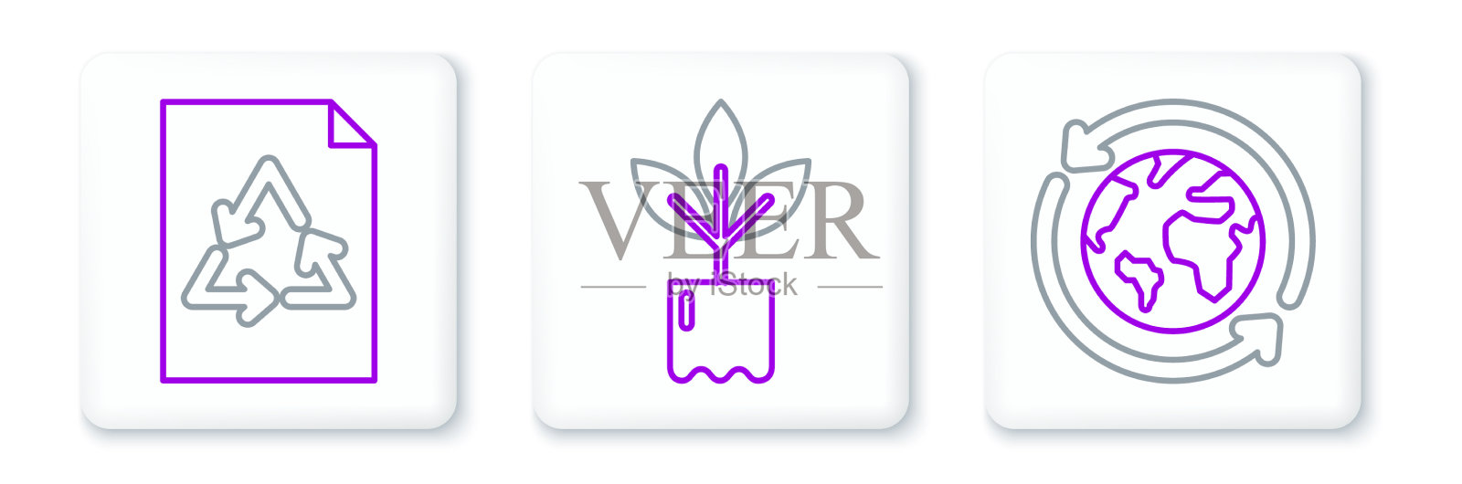 设行地球行星和废纸的回收利用插画图片素材