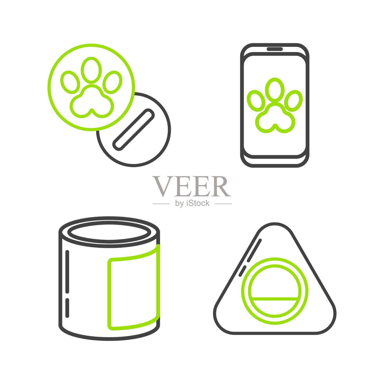 在线宠物床罐头食品兽医插画图片素材