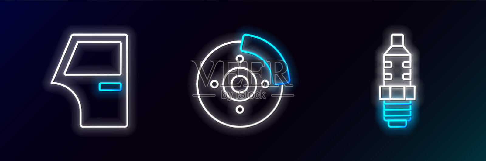 设置线车火花塞门与制动盘配合插画图片素材