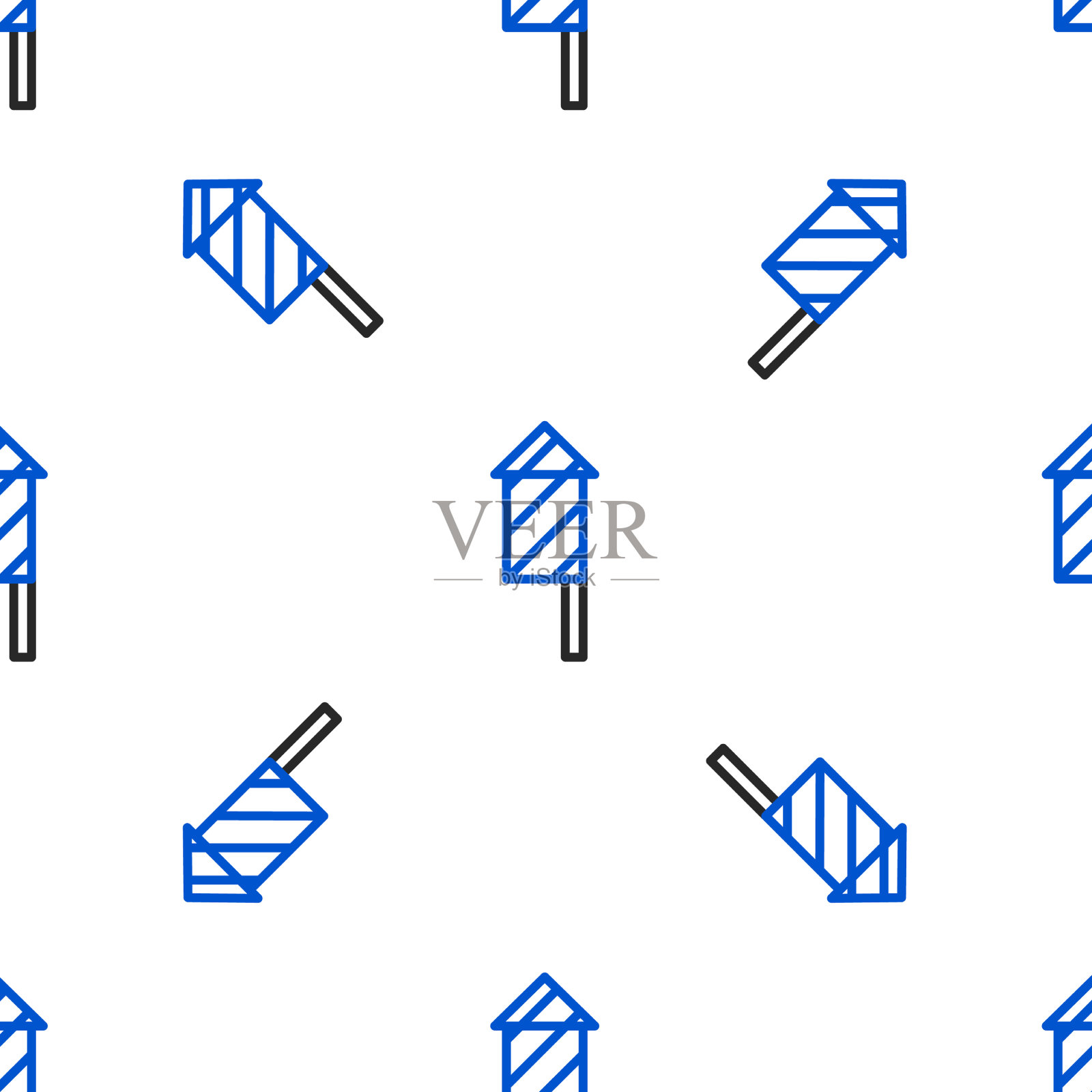 线烟花火箭图标隔离无缝插画图片素材