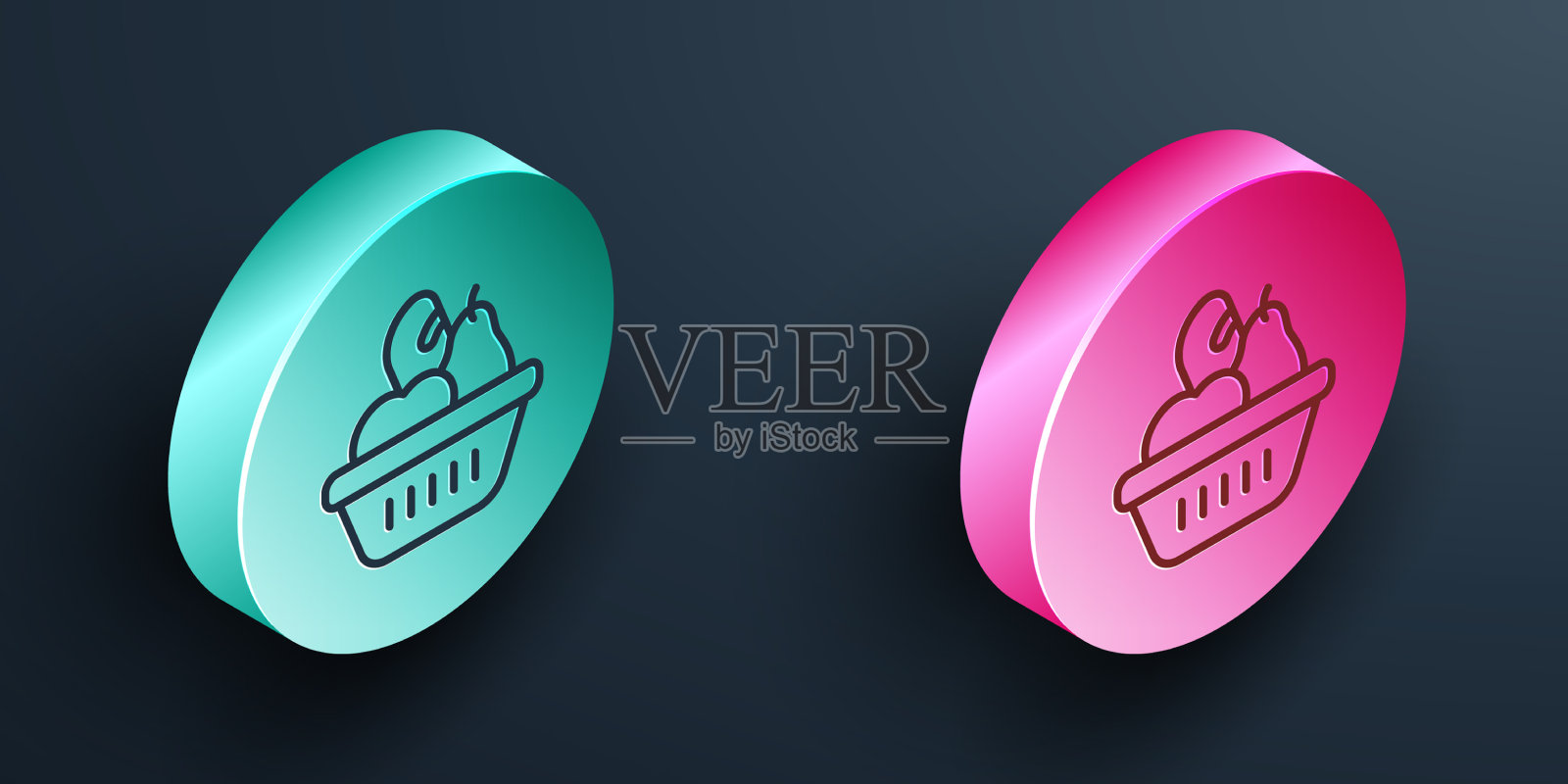 等距线捐赠食品盒图标隔离上插画图片素材