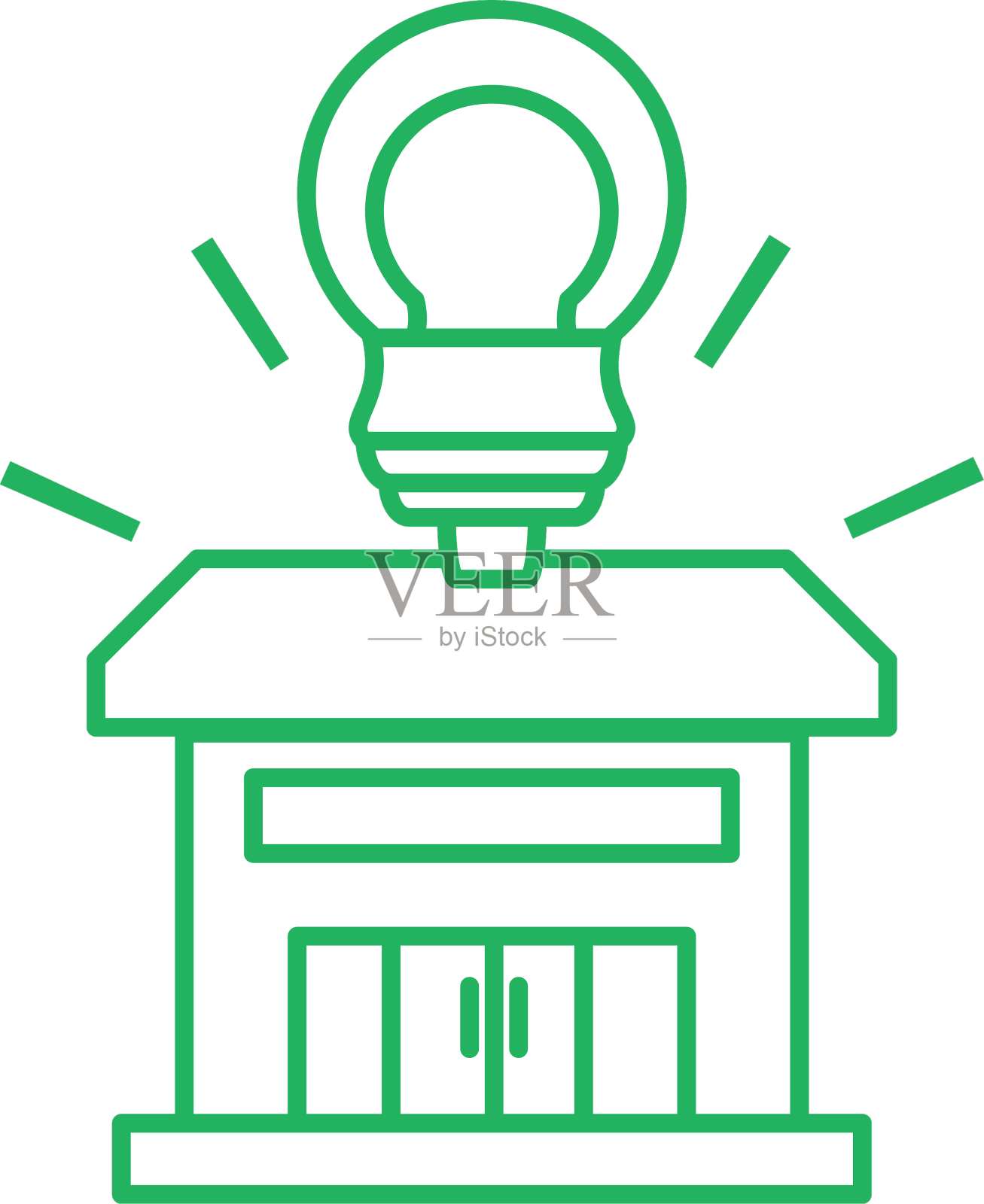 外立面房屋节能灯泡设计元素图片