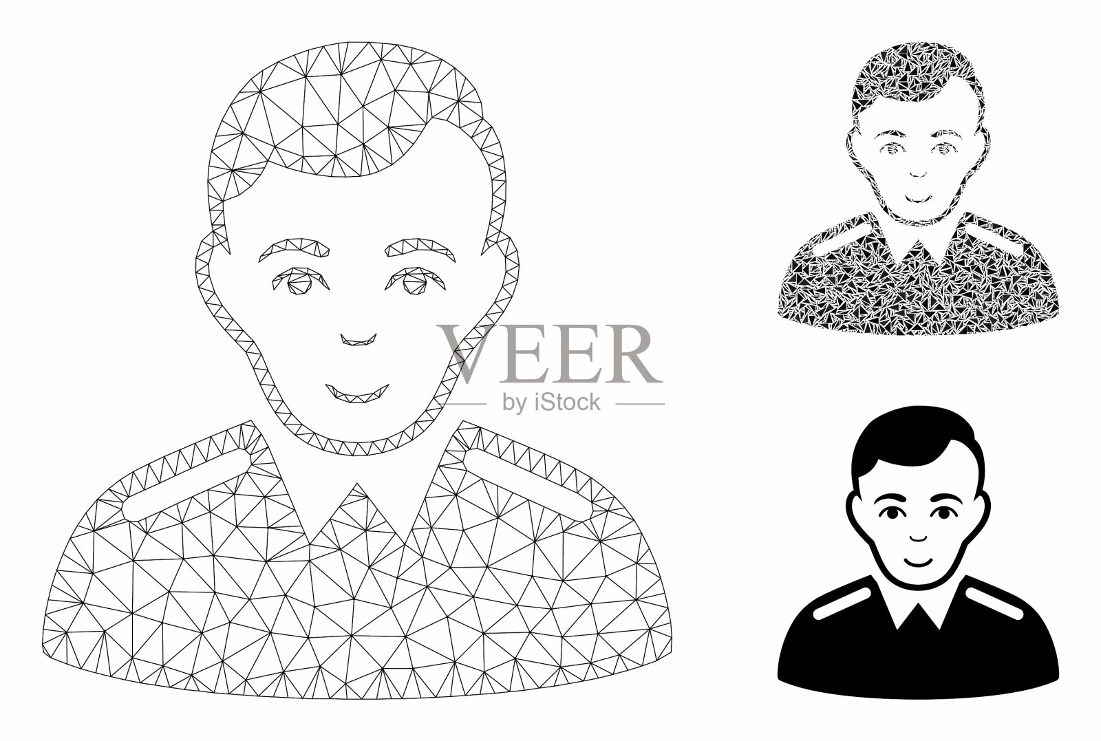 官网和三角形线框模型插画图片素材