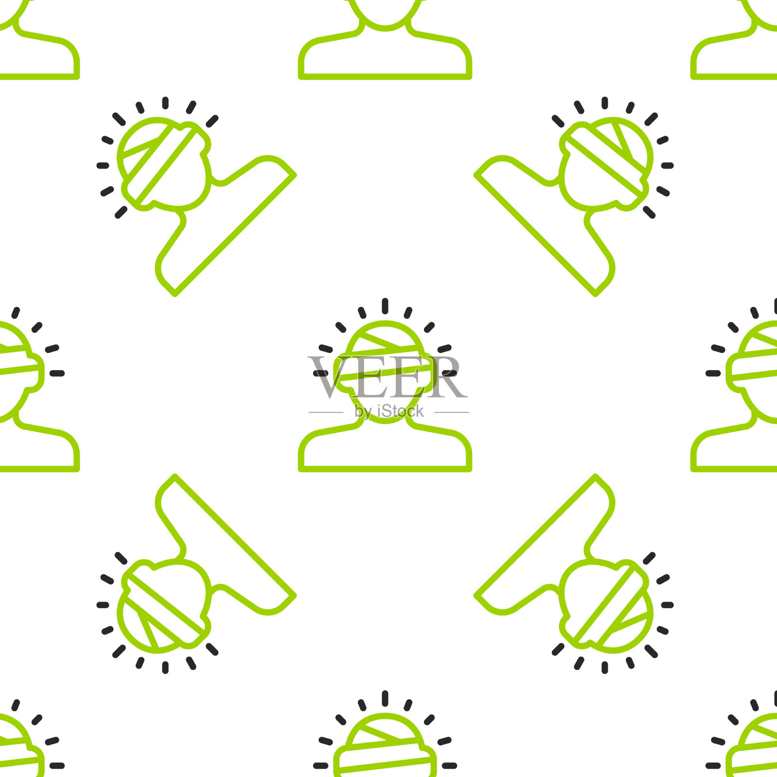 行脑震荡头痛头晕偏头痛图标插画图片素材