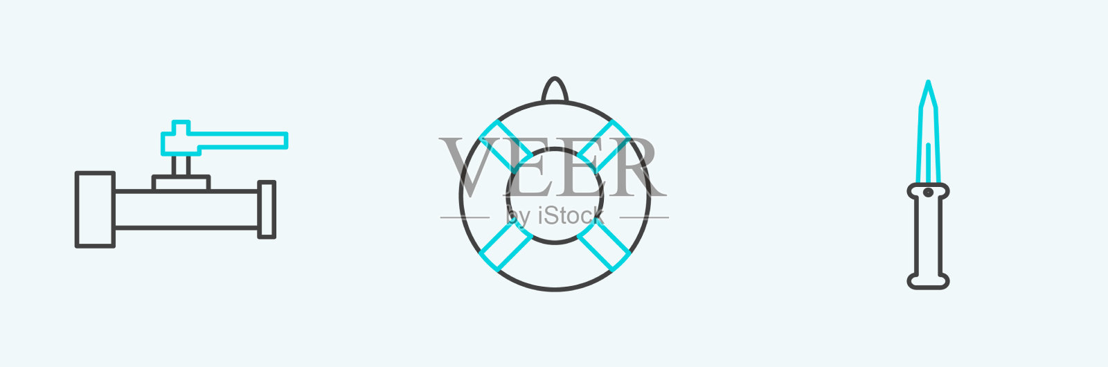 集军刀工业金属管道及插画图片素材