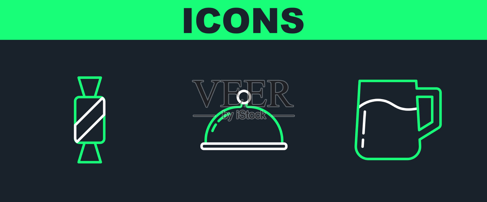 设行木质啤酒杯糖并盖上插画图片素材