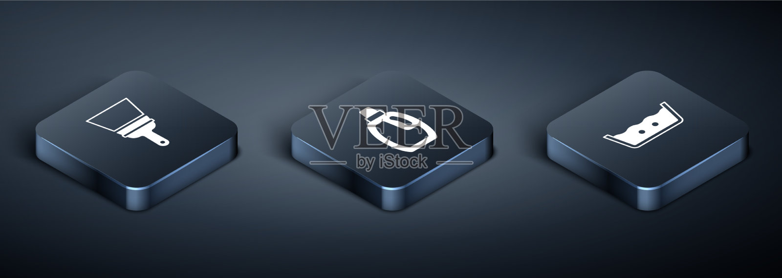 设置视窗等距橡胶清洗机插画图片素材