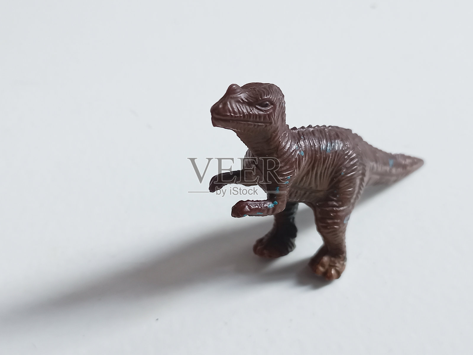 白色背景上的玩具恐龙照片摄影图片
