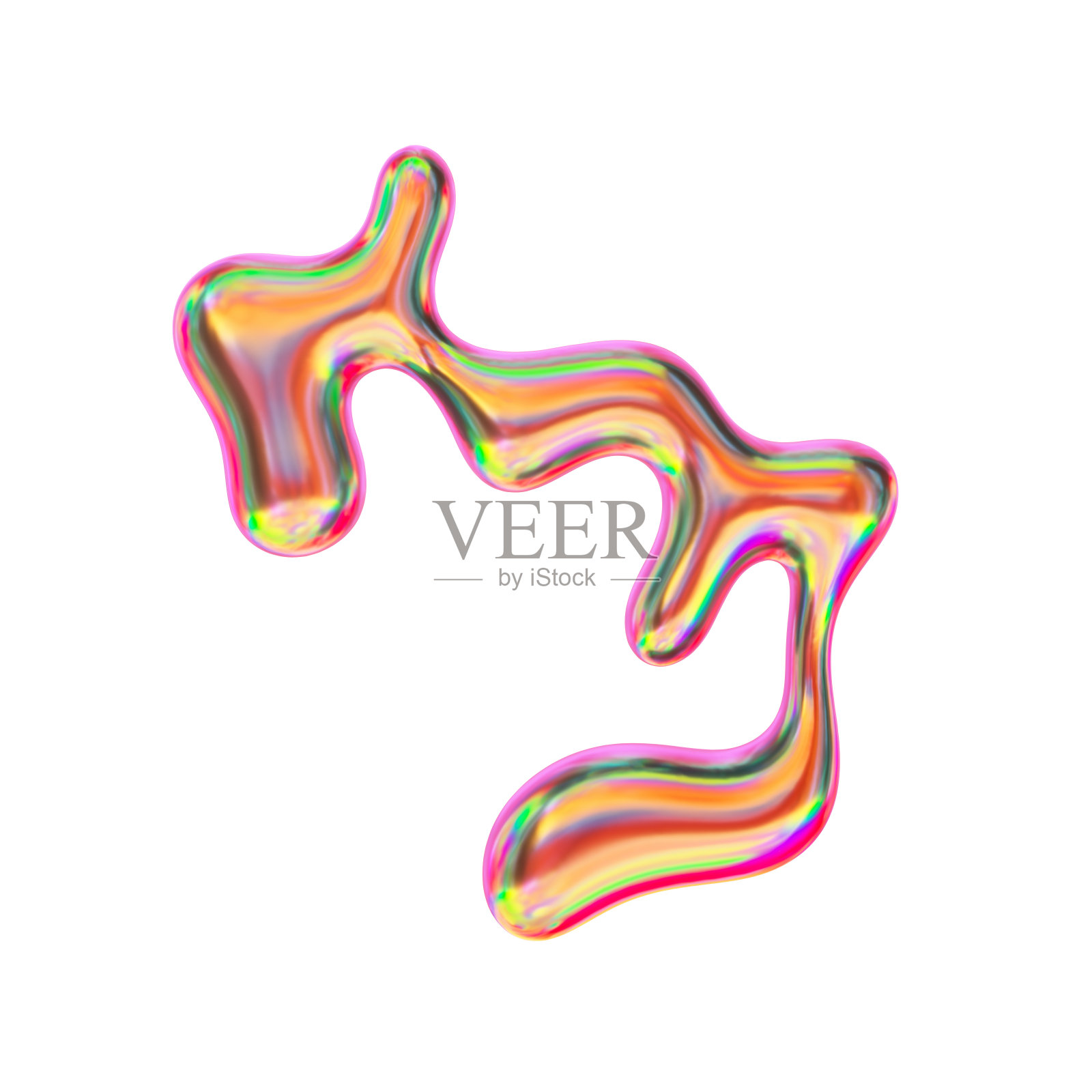 铬形状与复古的渐变颜色。3 d渲染。照片摄影图片