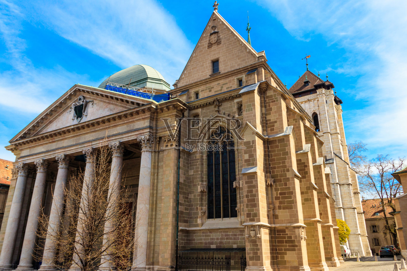 瑞士日内瓦的圣彼得大教堂照片摄影图片