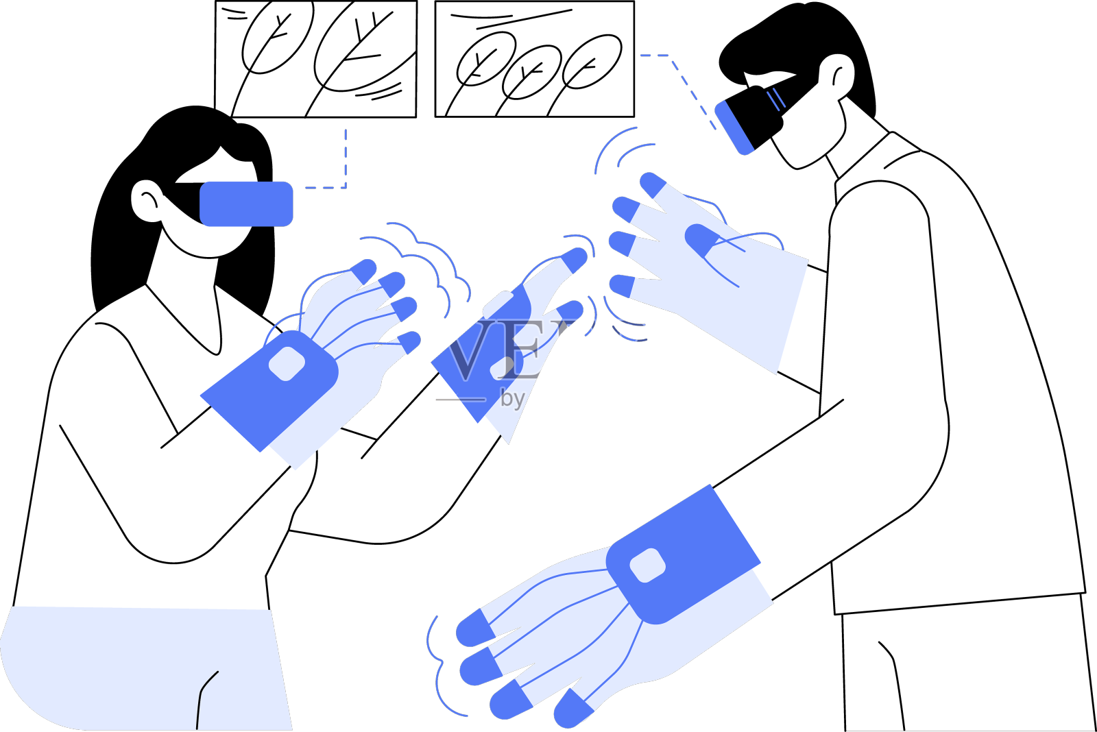 触觉手套抽象概念设计元素图片