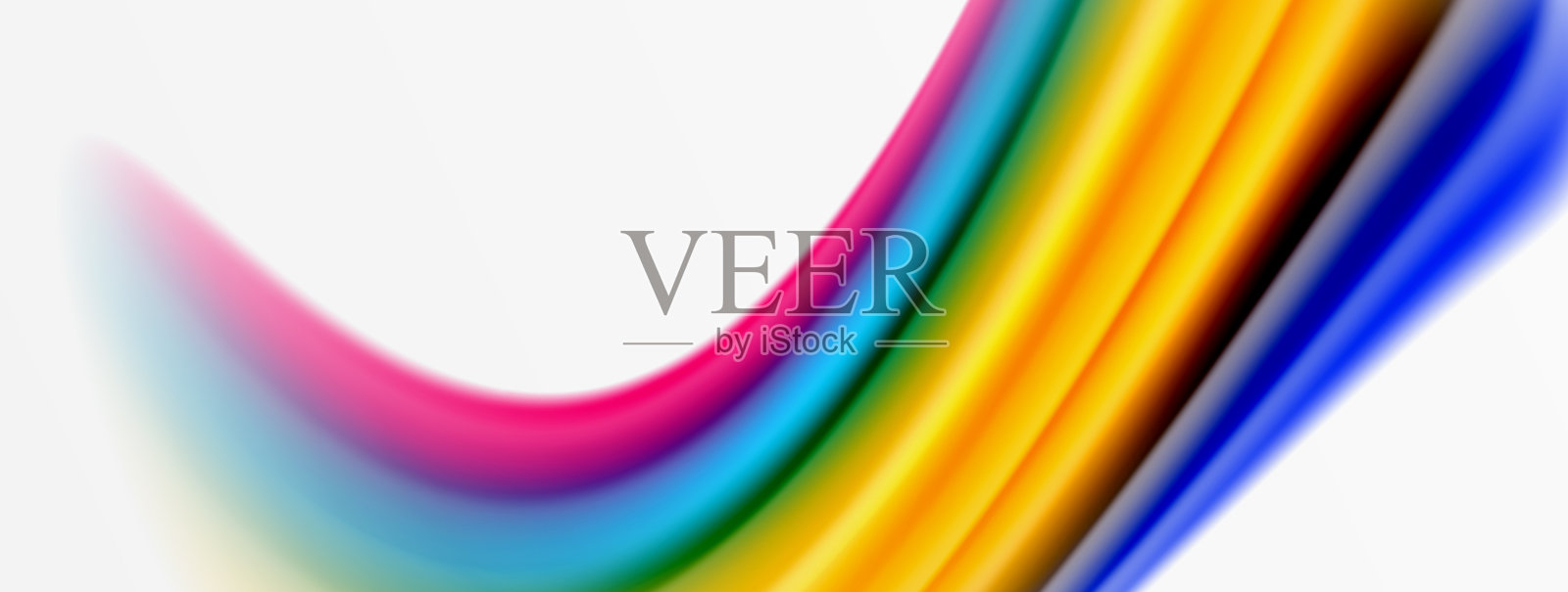 彩虹色丝绸模糊波浪线的背景上插画图片素材