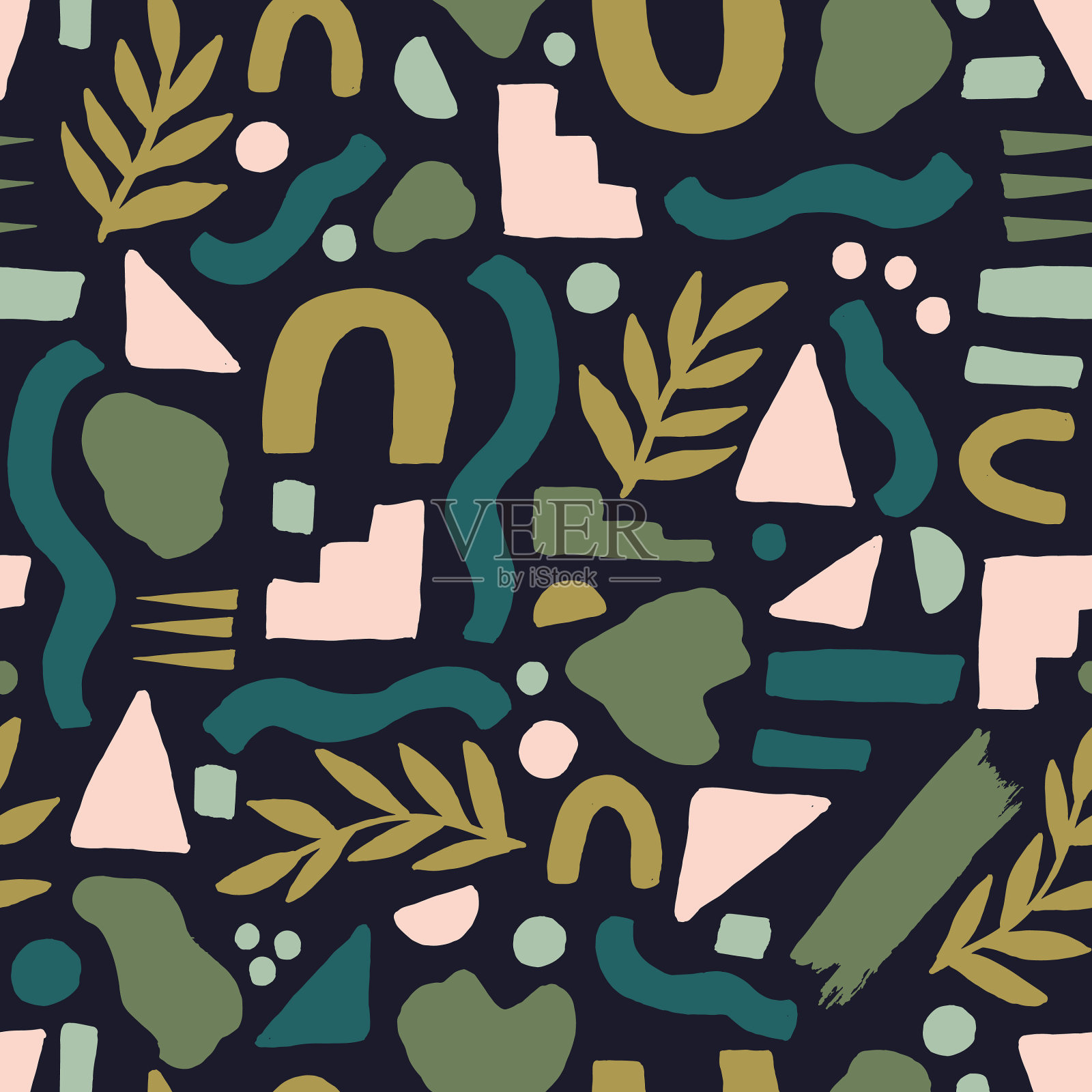 斑驳的无缝花纹带有自然的质感插画图片素材