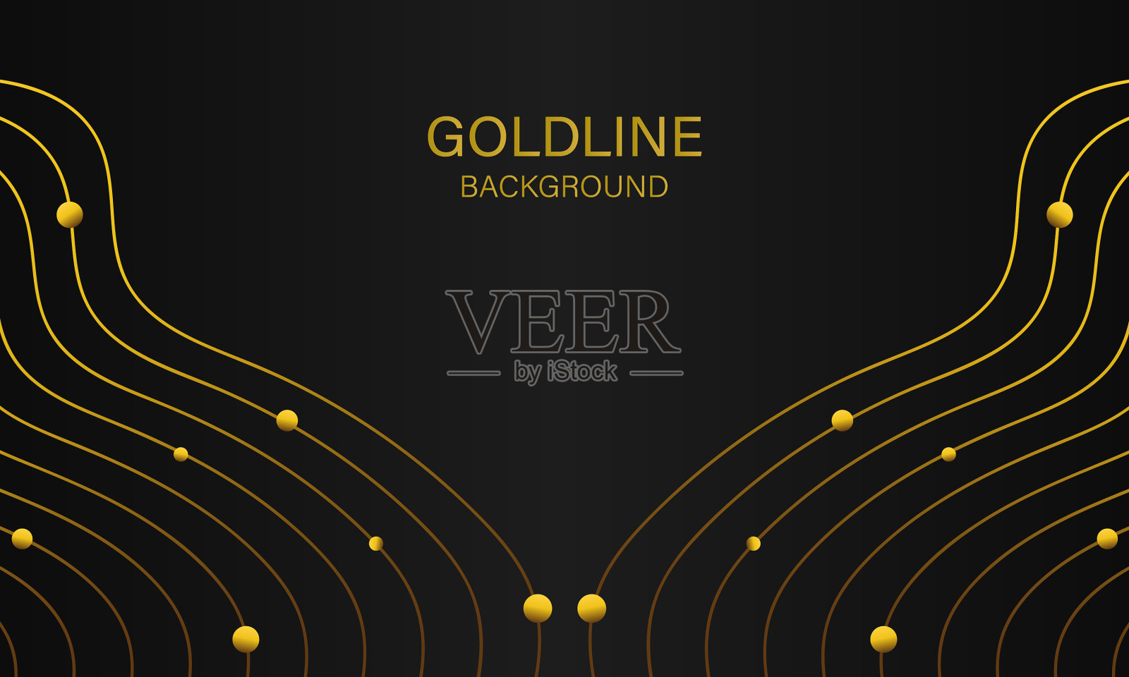 黑色背景上的奢华抽象金线插画图片素材