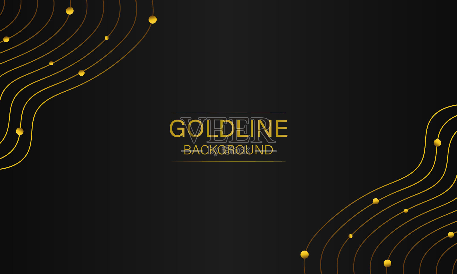 黑色背景上的奢华抽象金线插画图片素材