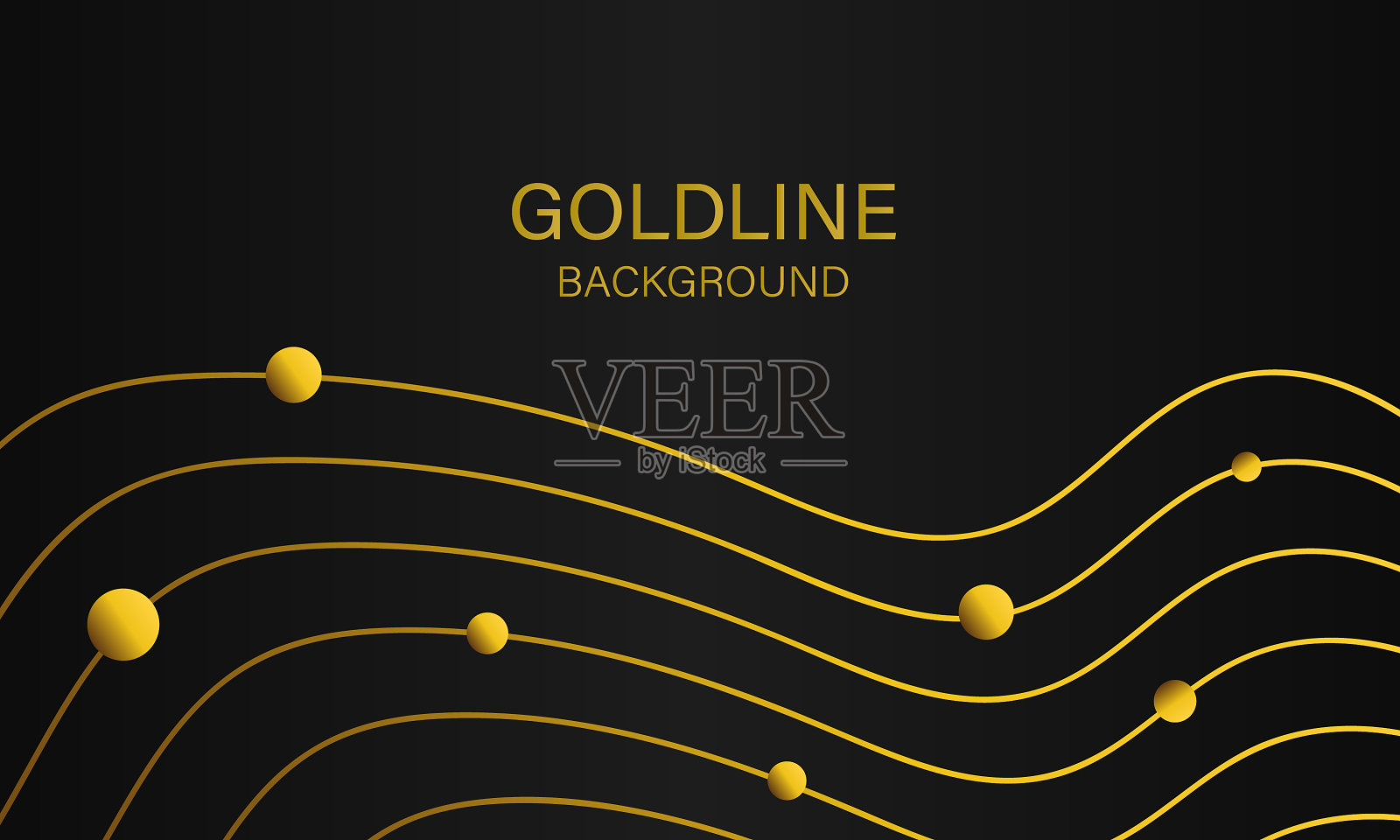 黑色背景上的奢华抽象金线插画图片素材