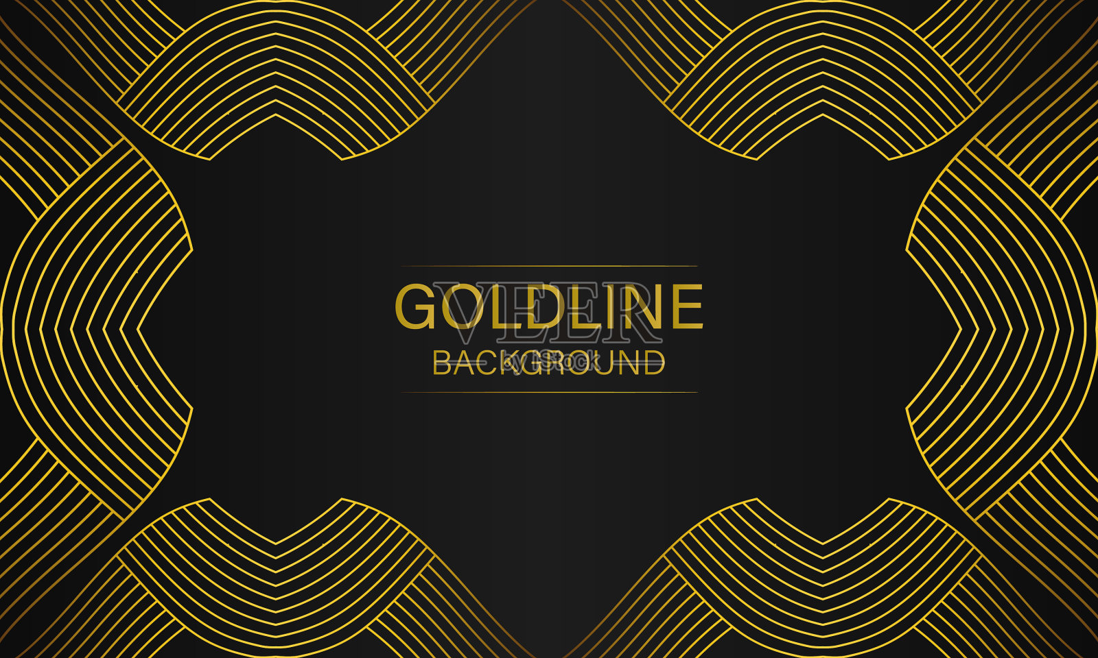 黑色背景上的奢华抽象金线插画图片素材