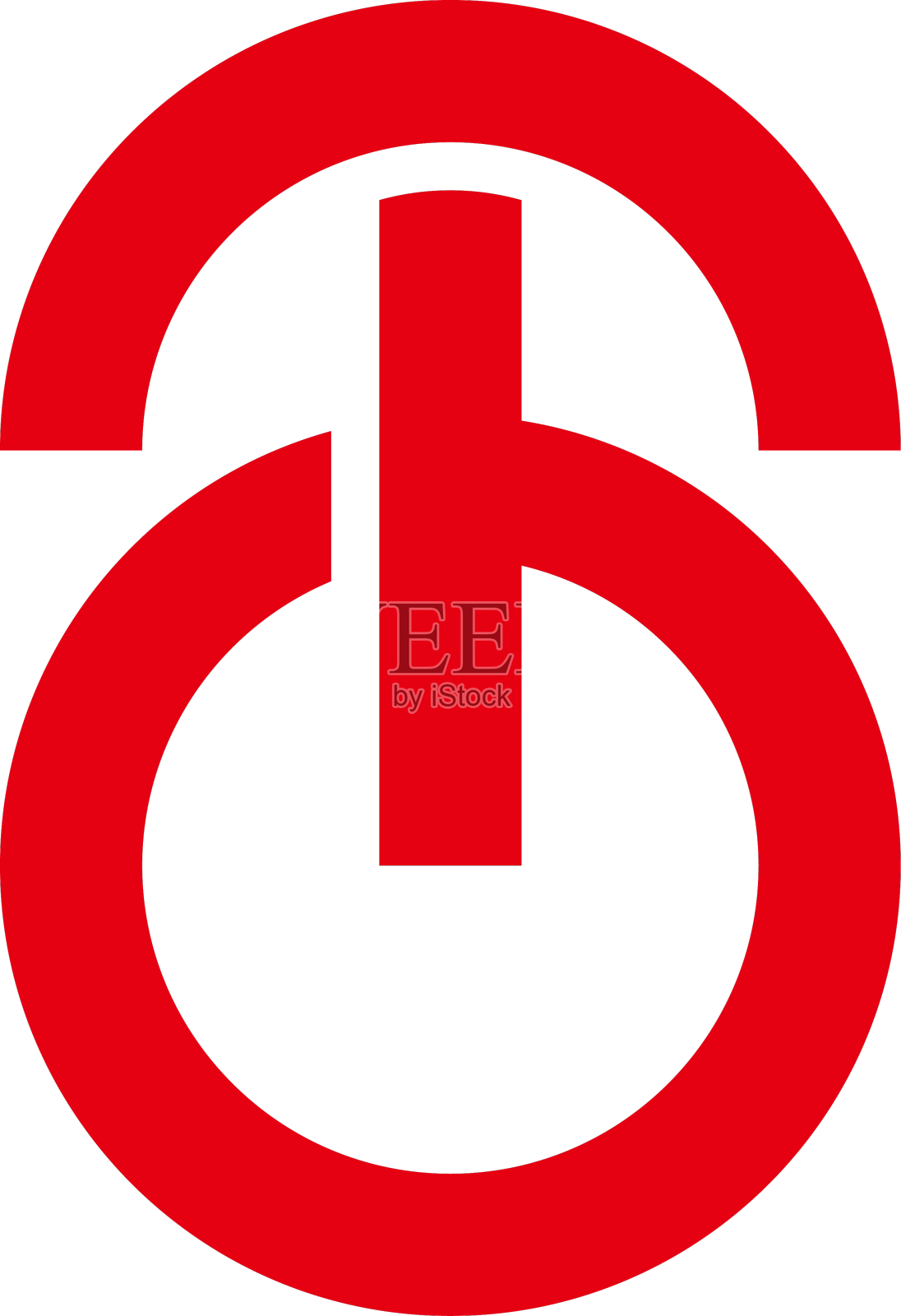 字母电源按钮简单的几何标志设计元素图片