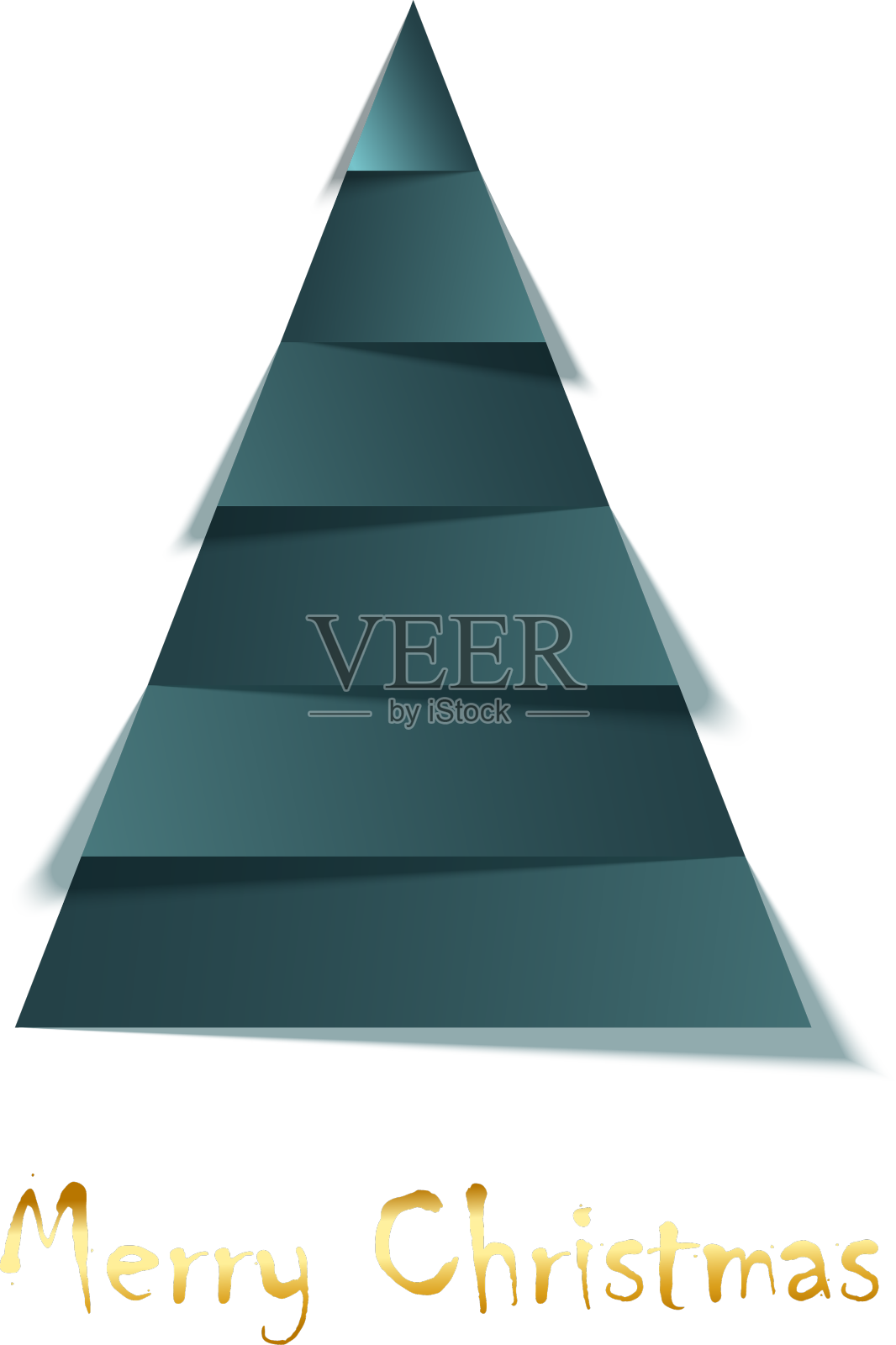 蓝绿色最小的圣诞贺卡设计设计元素图片