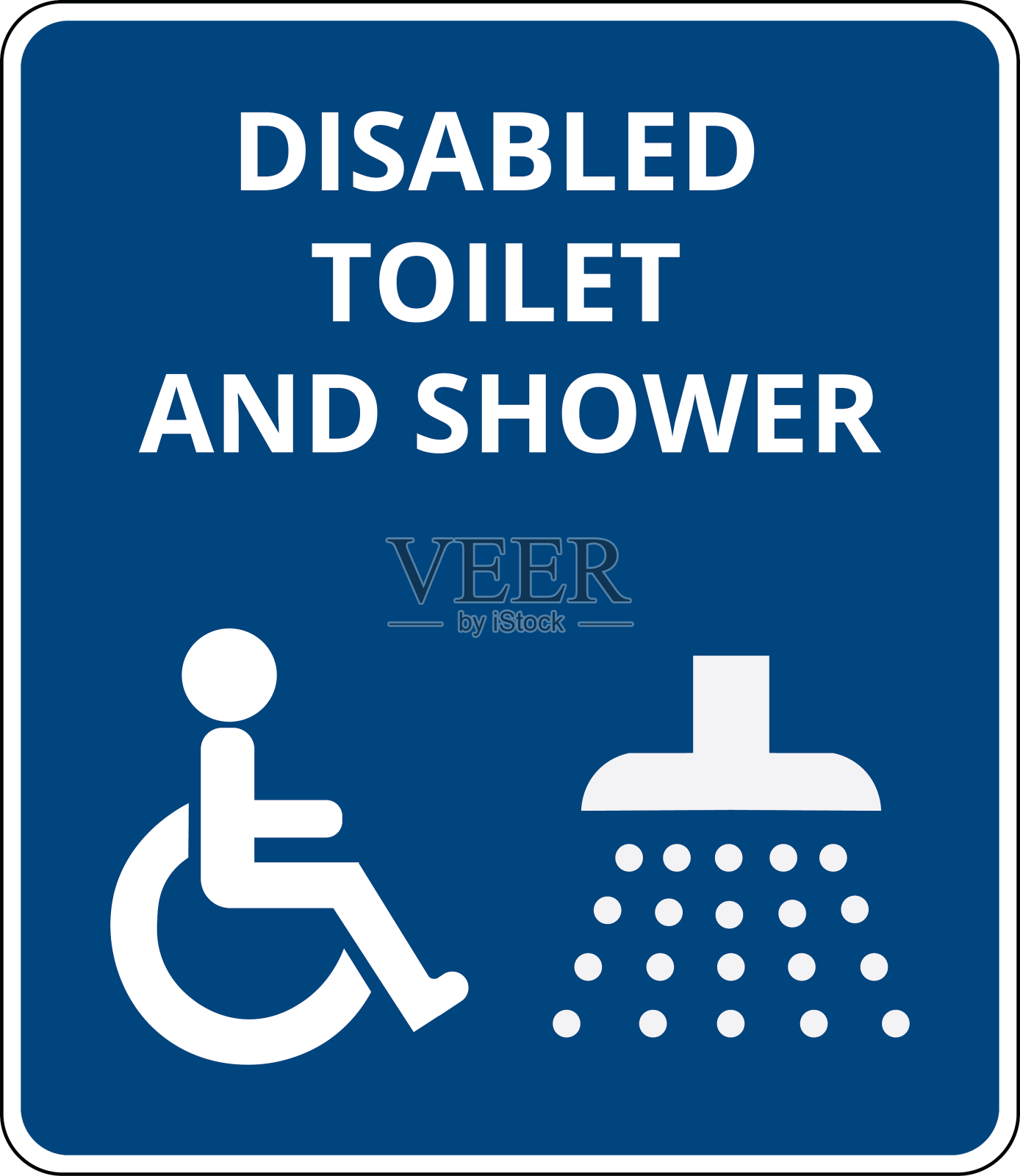 残疾人厕所和淋浴标志设计元素图片