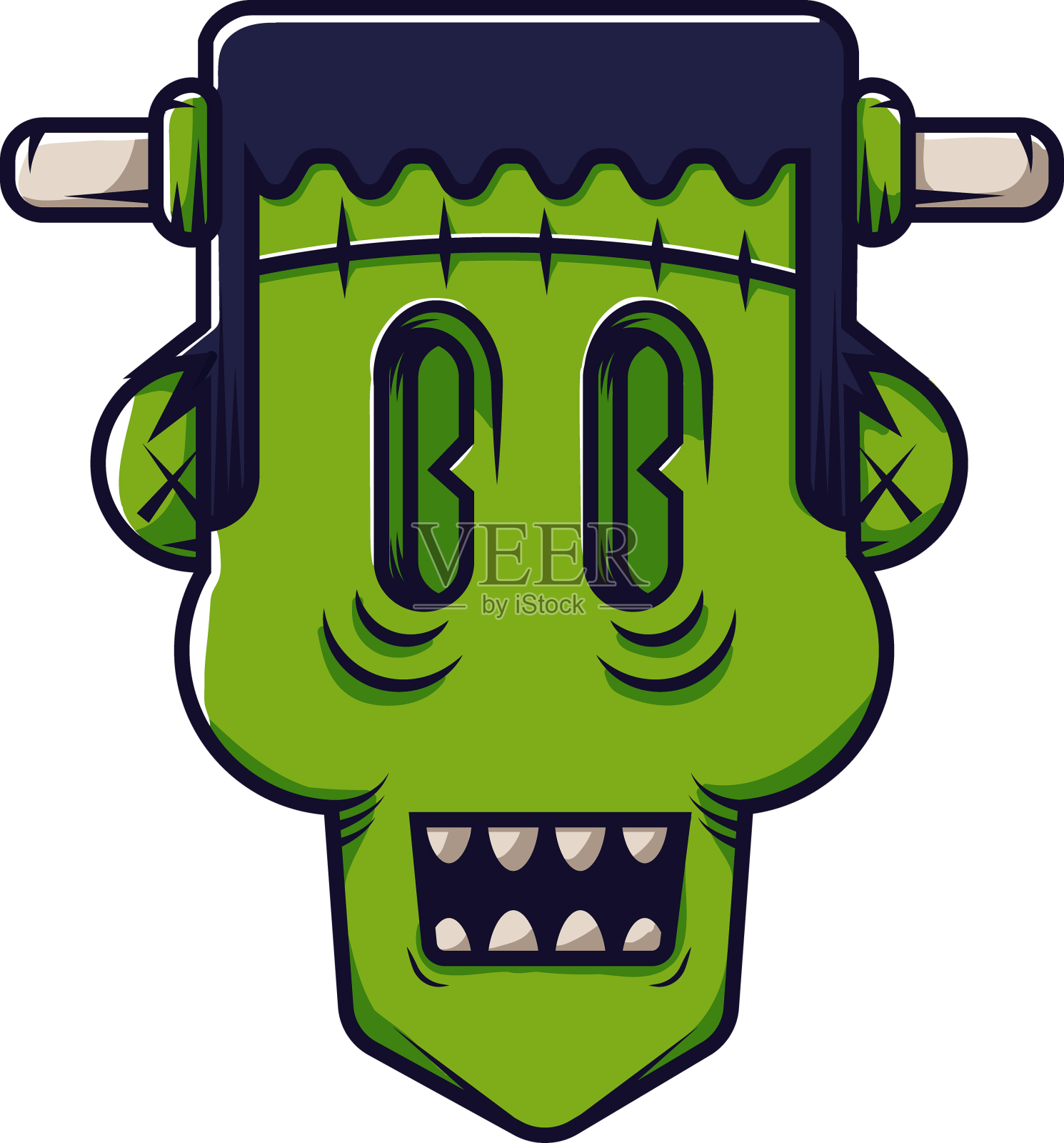 弗兰肯斯坦头像卡通设计元素图片