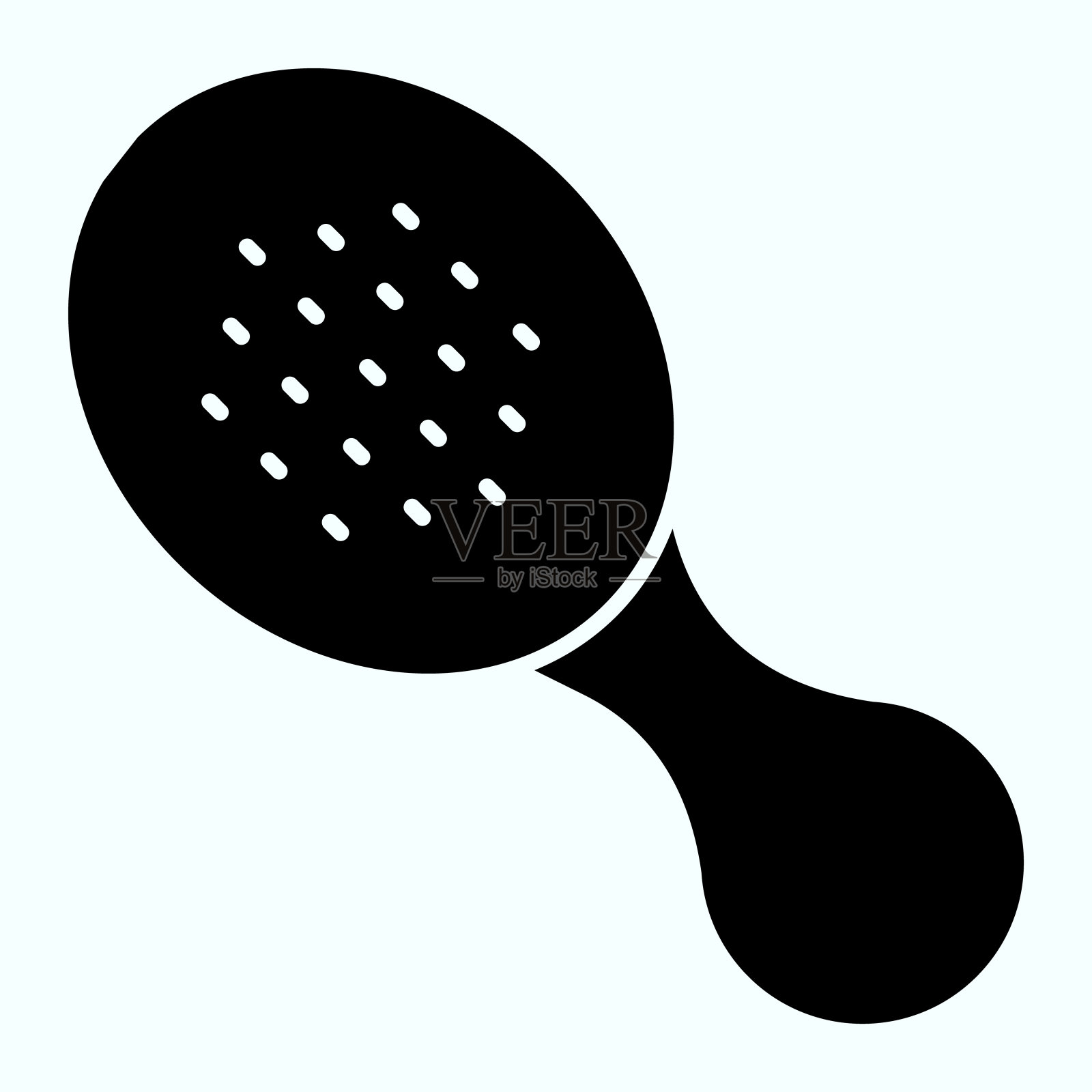 梳子固体图标。时尚梳矢量插图孤立的白色。头发刷字形风格设计和应用程序。插画图片素材