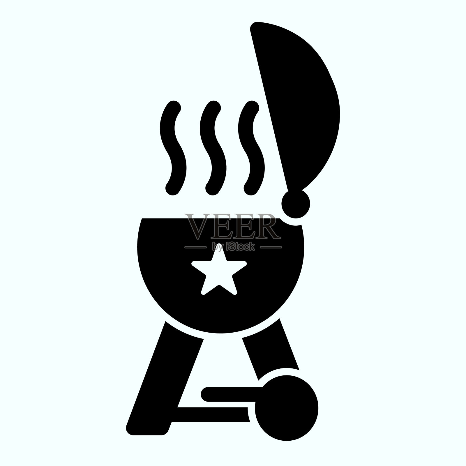 烧烤固体图标。烧烤矢量插图隔离在白色。烧烤字形风格设计和应用程序。Eps 10。插画图片素材