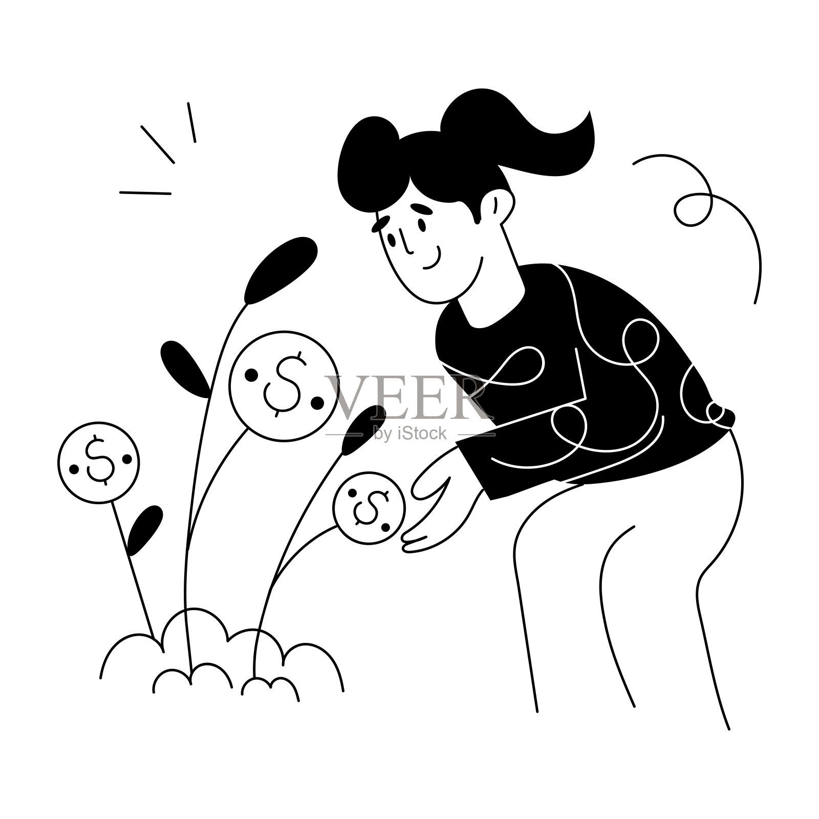 货币增长插画图片素材