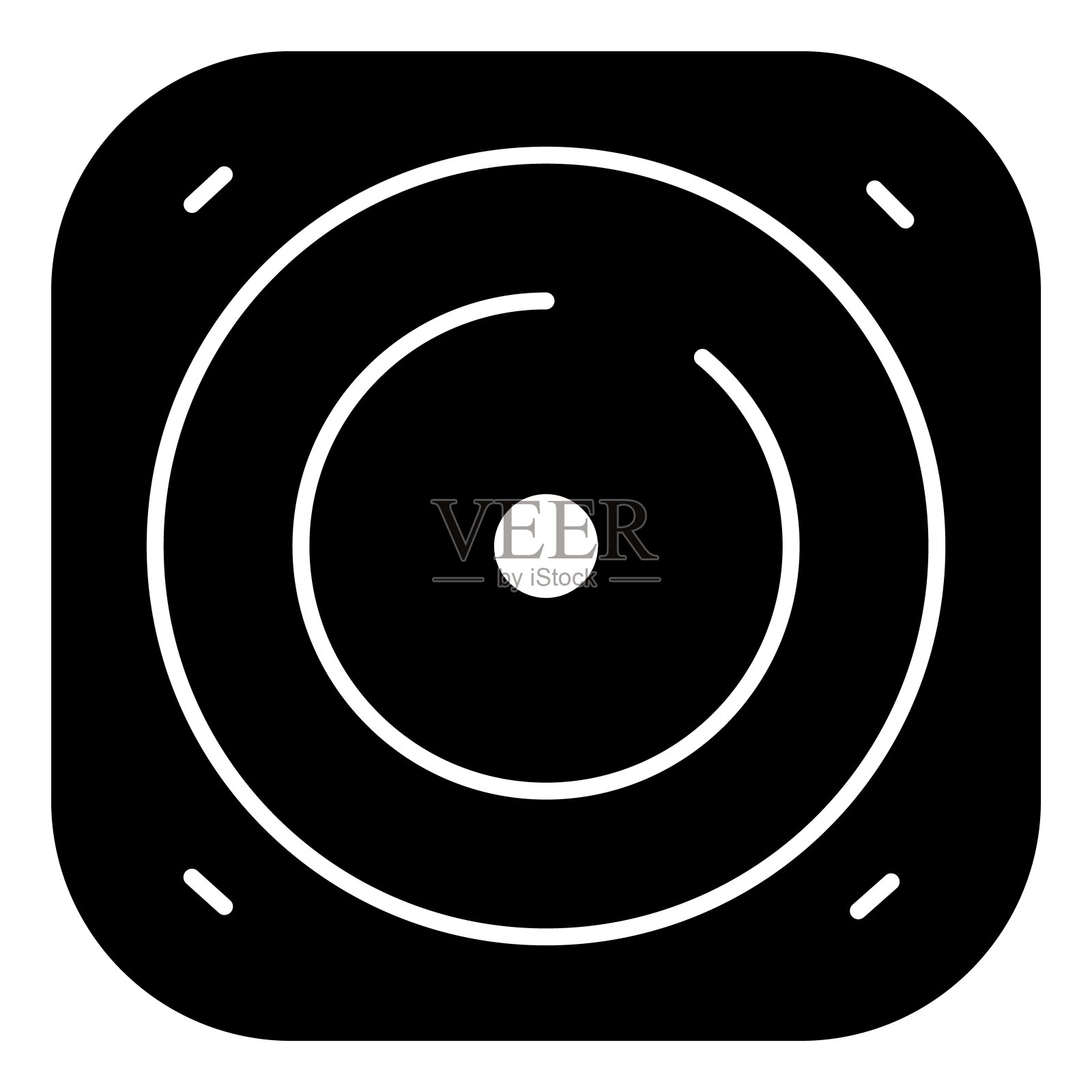 音乐播放器坚实的图标。音频播放器矢量插图隔离在白色。为和应用程序设计的唱机字形样式。插画图片素材