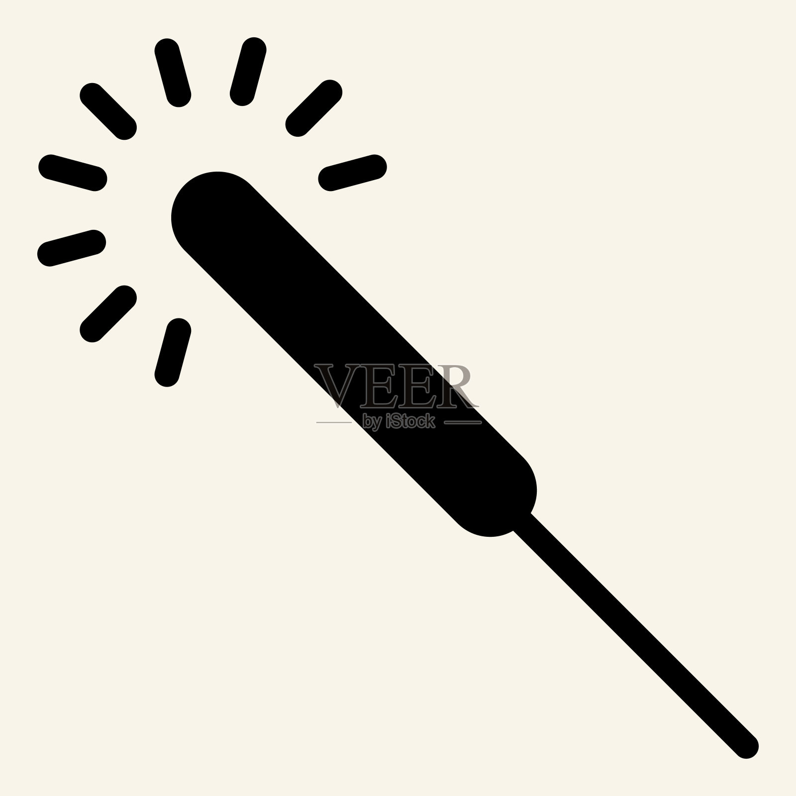 火花固体图标。派对孟加拉鞭炮字形风格的白色背景象形文字。新年庆祝手机概念网页设计。矢量图形。插画图片素材