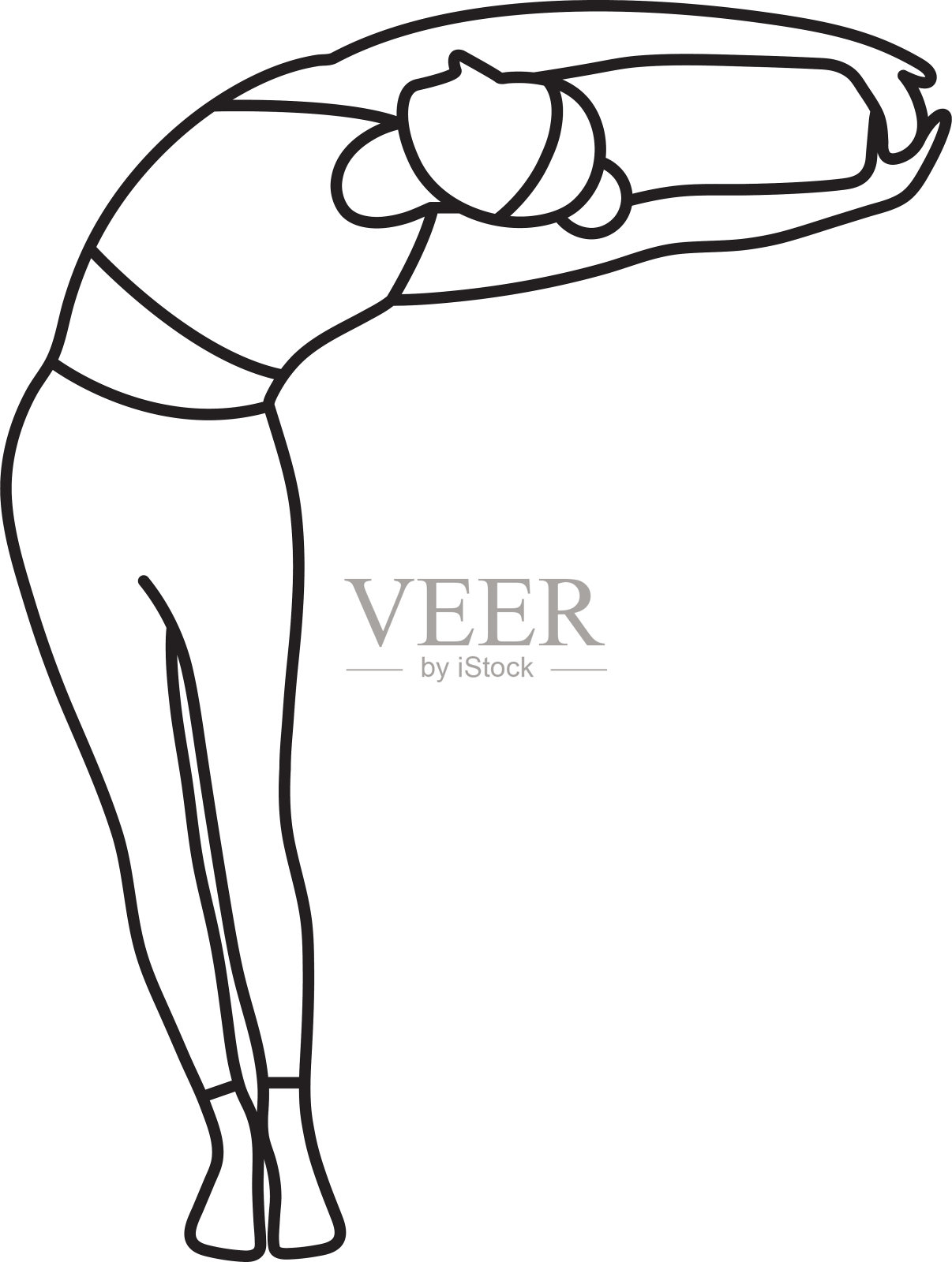 简单的矢量插图田中，健康的生活方式，运动，瑜伽体式，涂鸦和素描插画图片素材