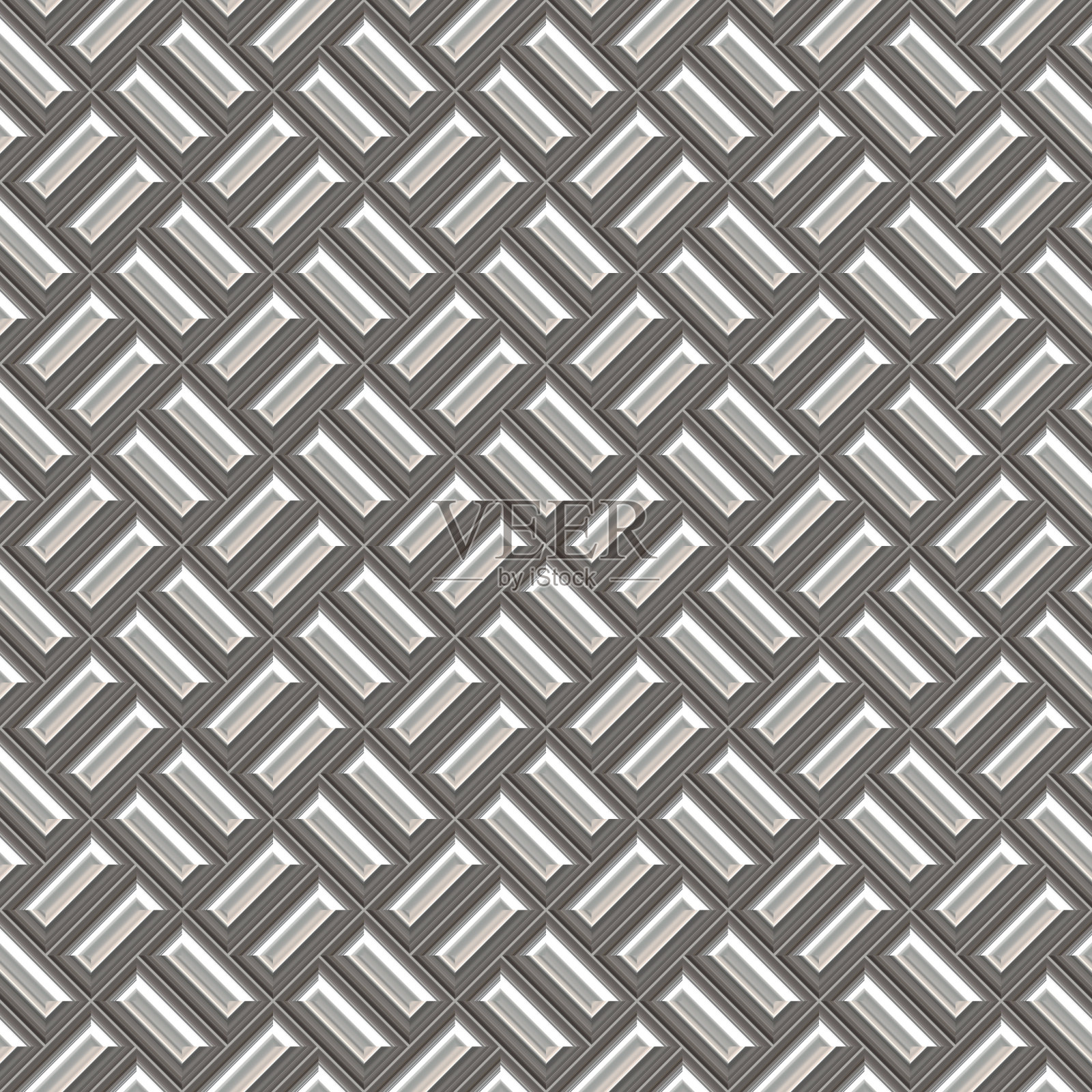 凹凸金属，无缝背景。无缝高分辨率(8000x8000)纹理的金属墙或地板。铁菱形板行业逼真无缝花纹。光栅插图。插画图片素材