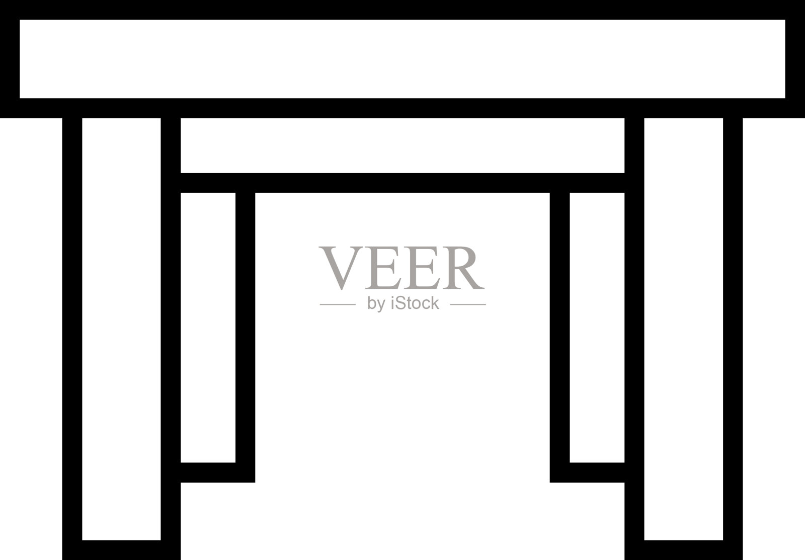 表极简主义的轮廓图标的商店和商店。适用于书店、商店、商铺。可编辑的笔画在极简主义的轮廓风格。设计符号插画图片素材