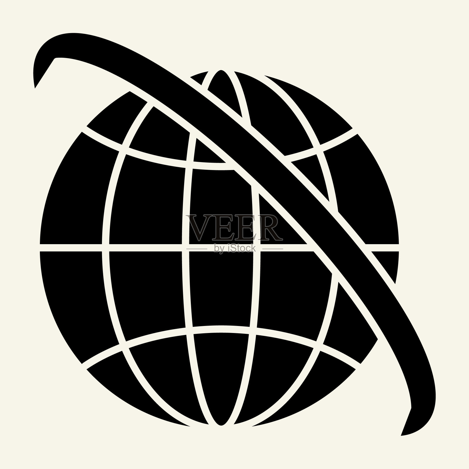 世界地图固体图标。球体矢量插图隔离在白色。地球字形风格设计和应用程序。Eps 10。插画图片素材