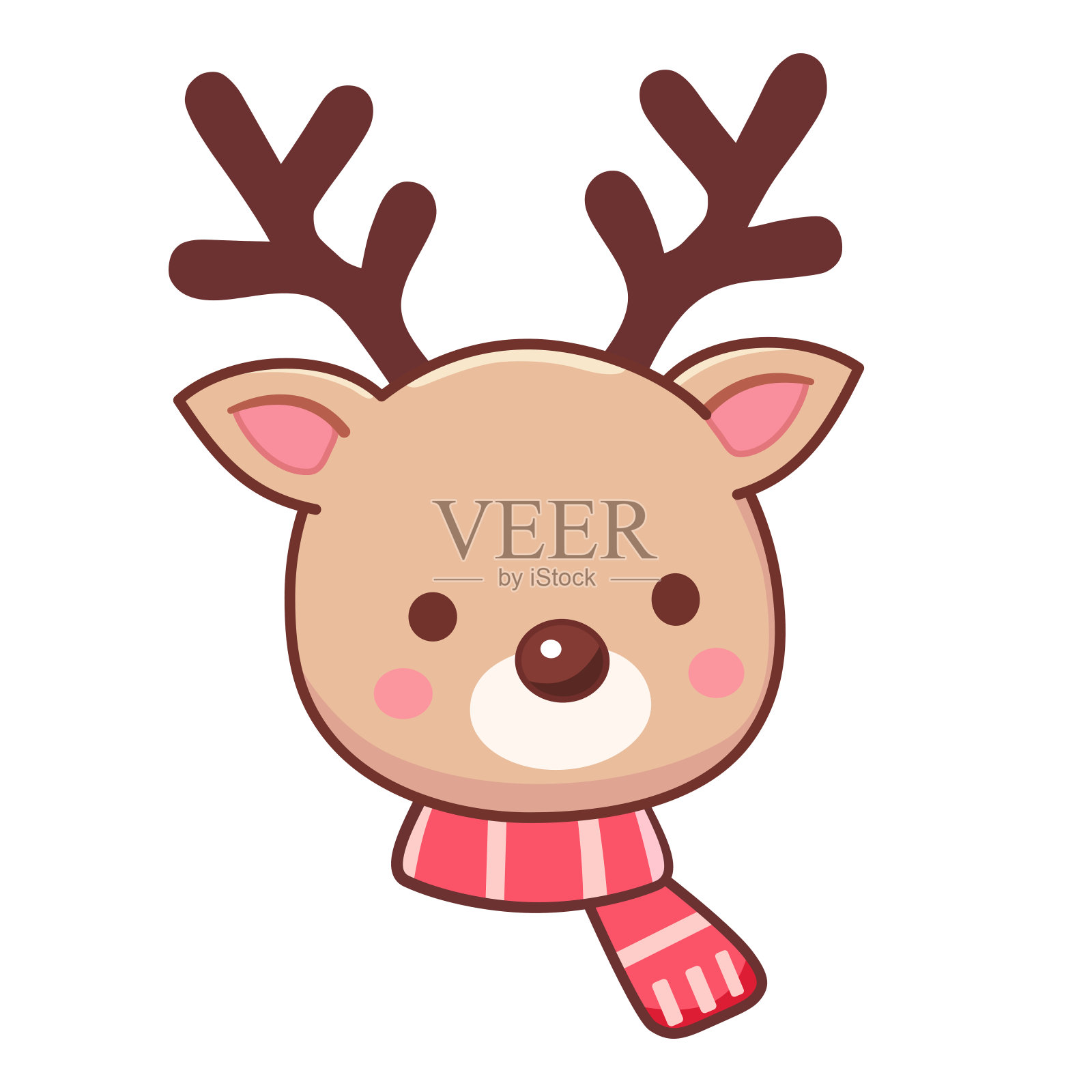 可爱的驯鹿头插画图片素材