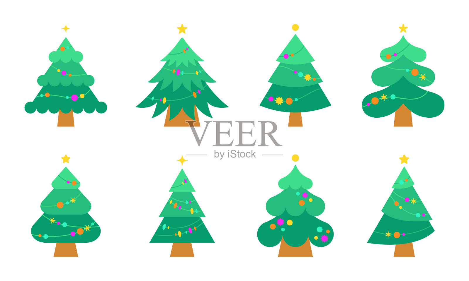 圣诞树向量集插画图片素材