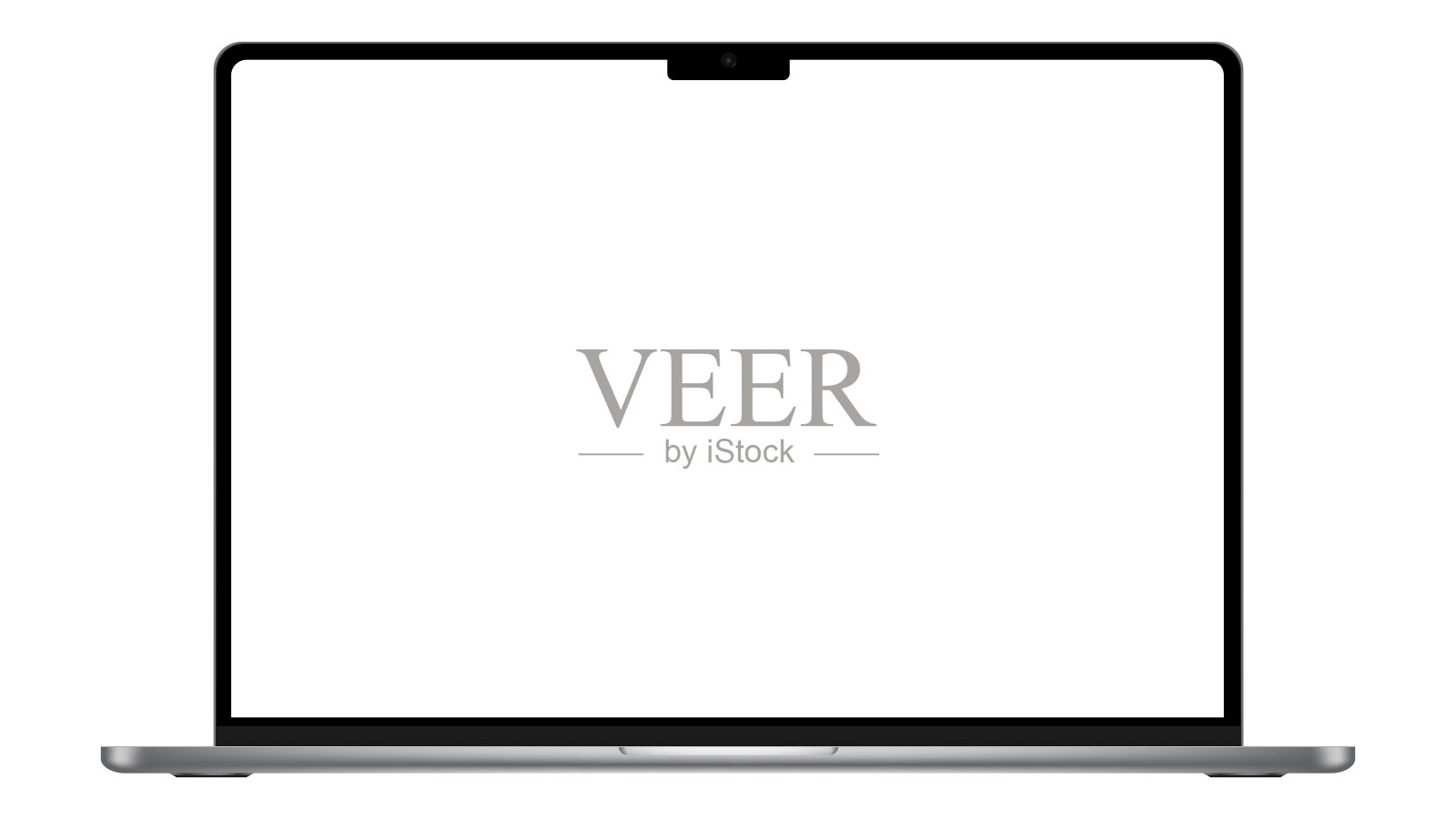 透明屏幕笔记本电脑。笔记本电脑模型。股票免版税插画图片素材