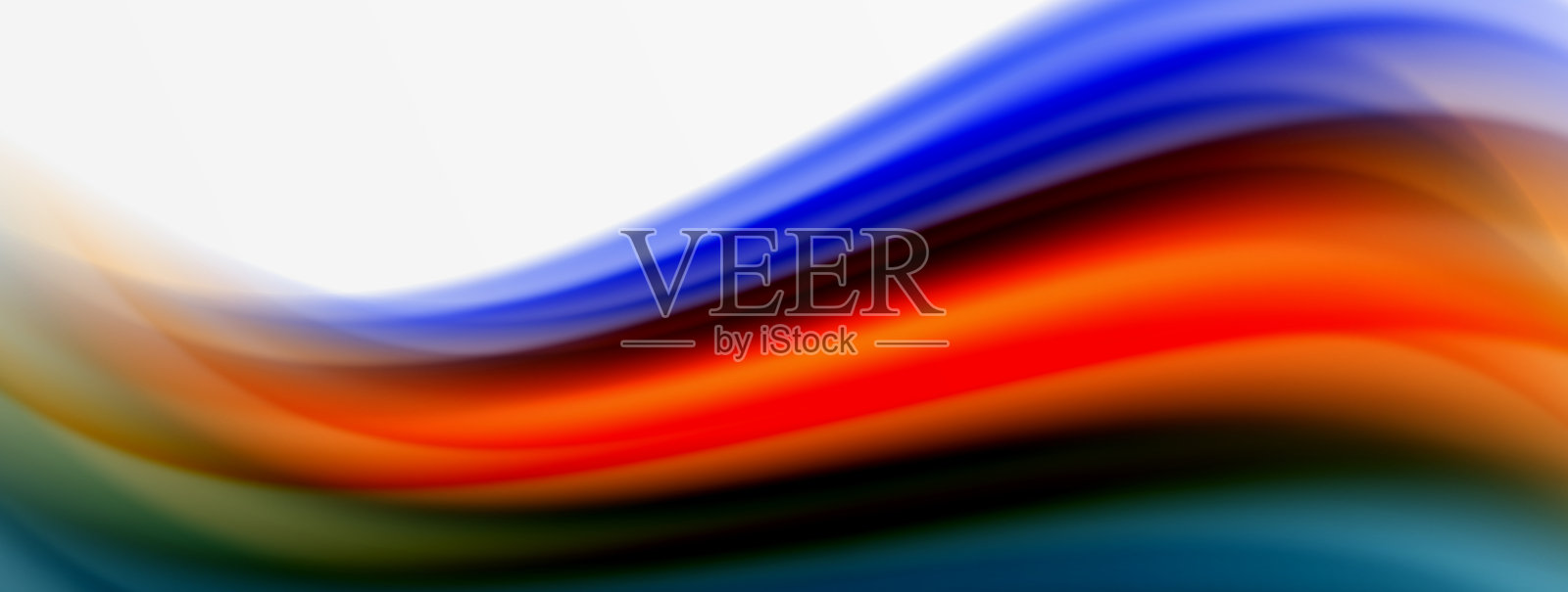 彩虹色丝绸模糊波浪线的背景上插画图片素材