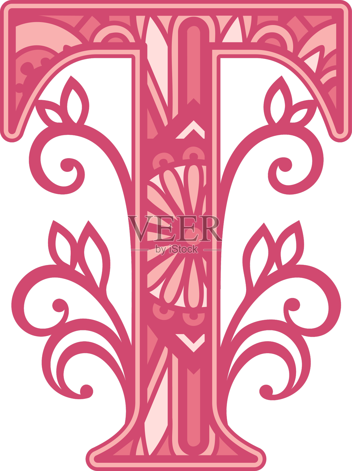 粉红色的字母曼陀罗设计元素图片