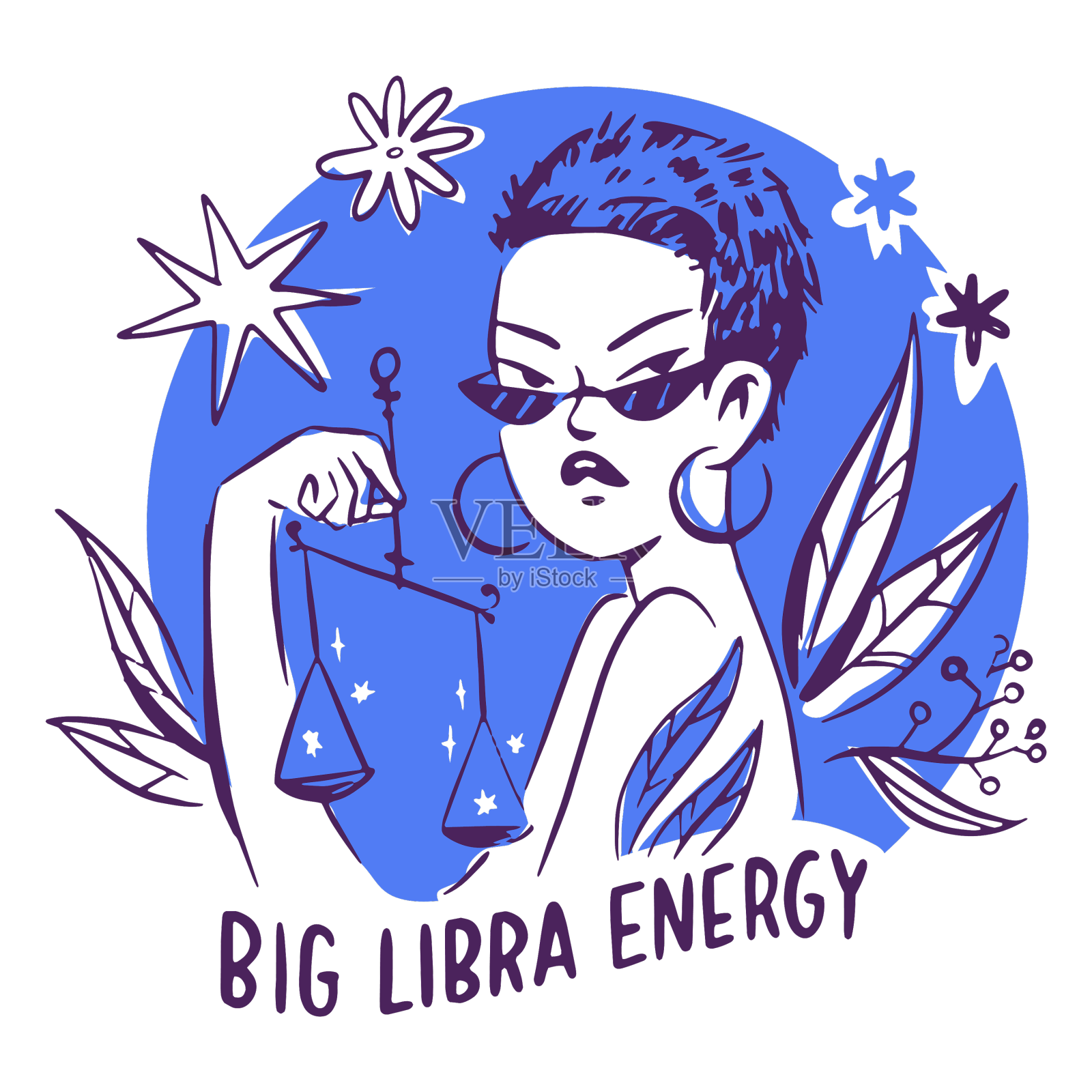 天秤座能量星座徽章设计元素图片