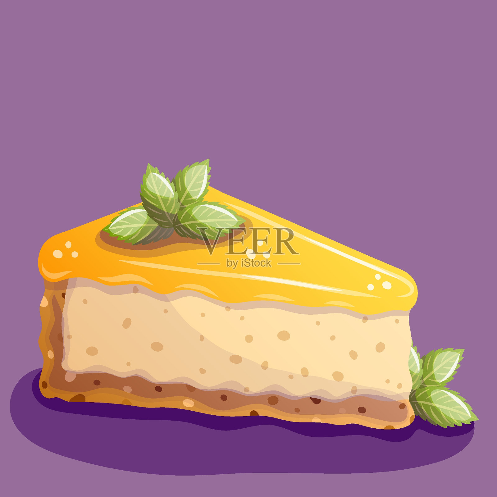 美味的芝士蛋糕插画图片素材