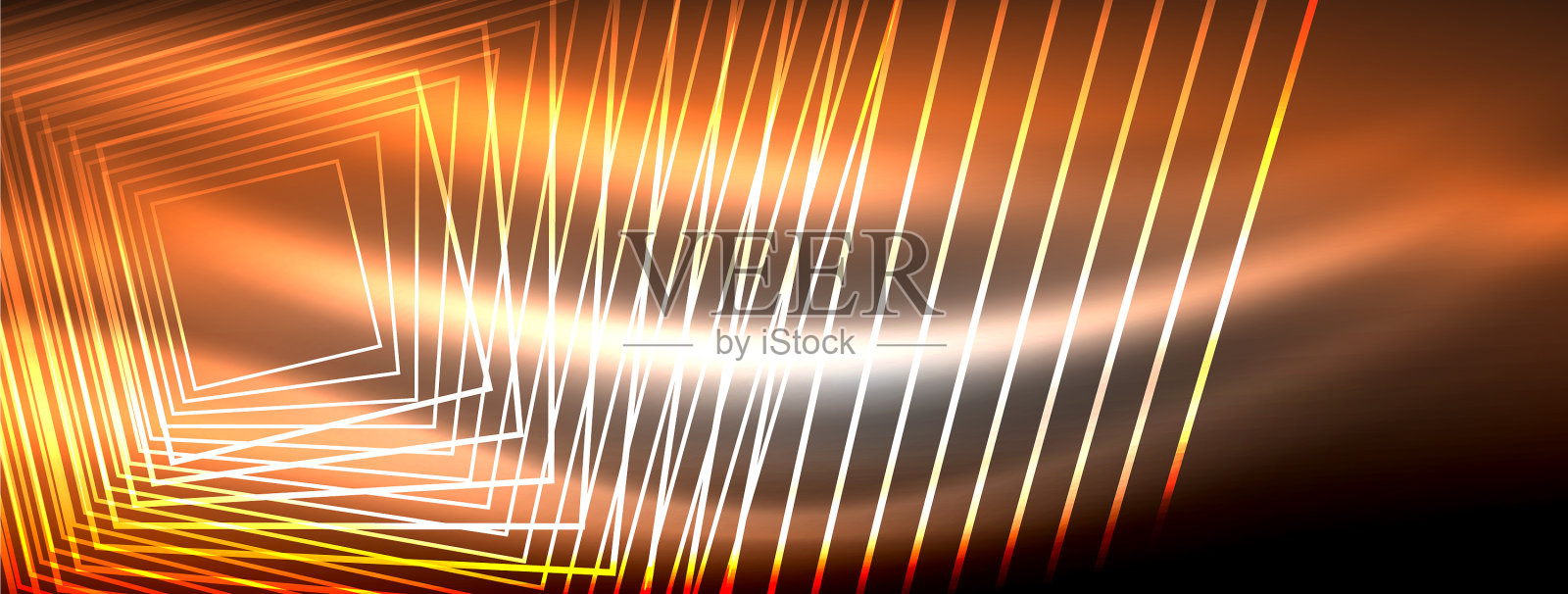 发光的霓虹波抽象的背景-充满活力插画图片素材