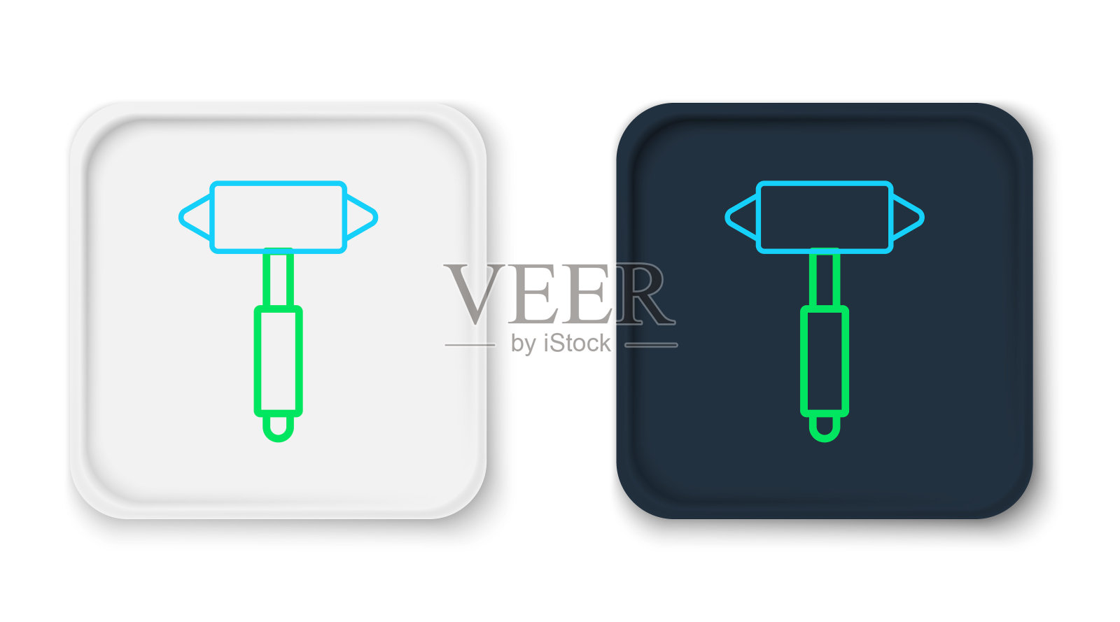 线消防员斧头图标孤立的白色背景。消防斧。色彩缤纷的轮廓概念。向量插画图片素材