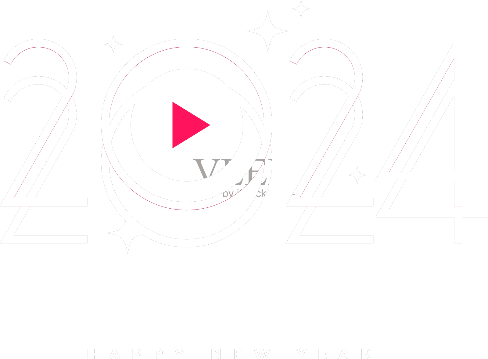 2024年新年祝福背景配合播放设计元素图片