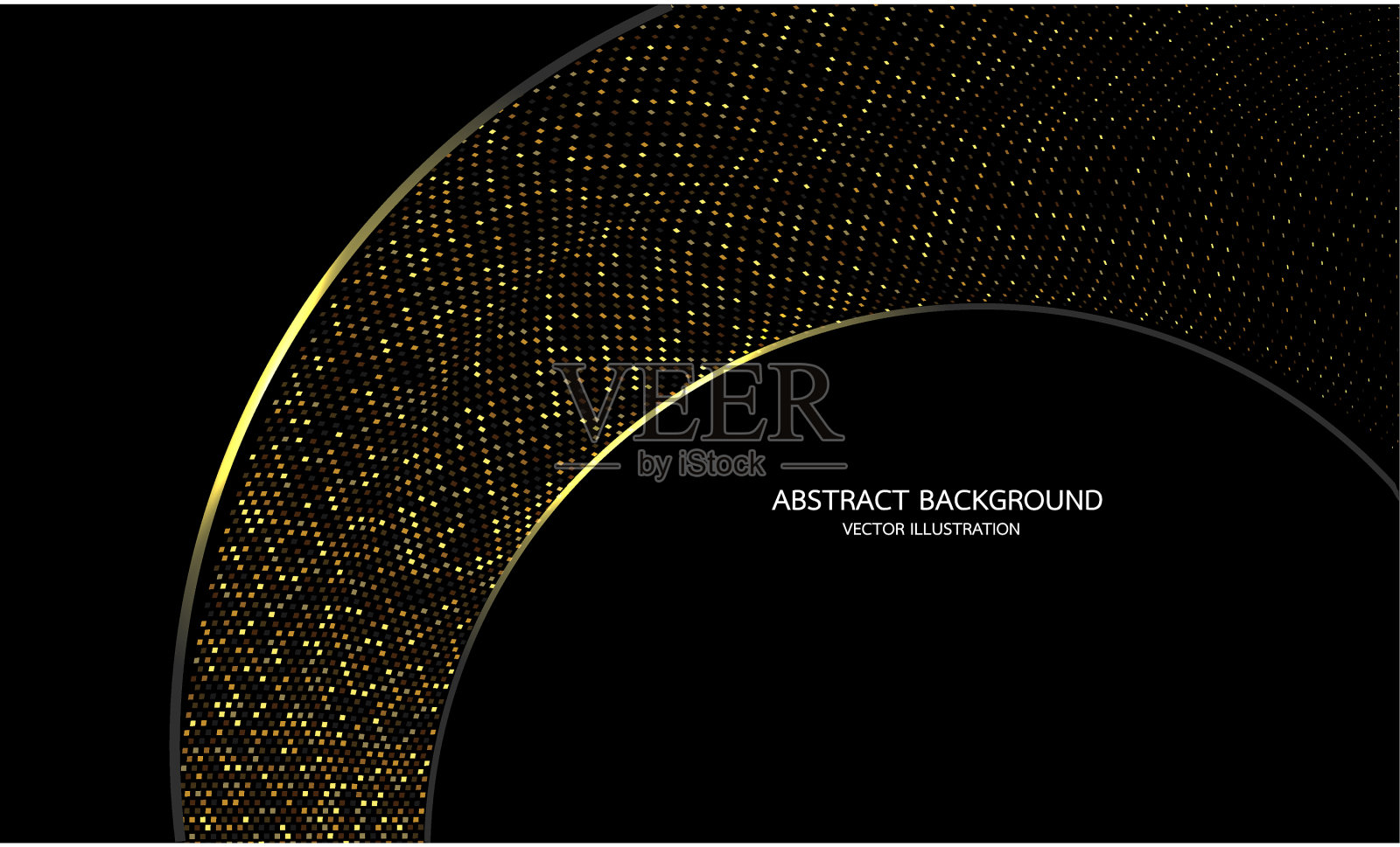 抽象的金色方块闪闪发光的光曲线上插画图片素材