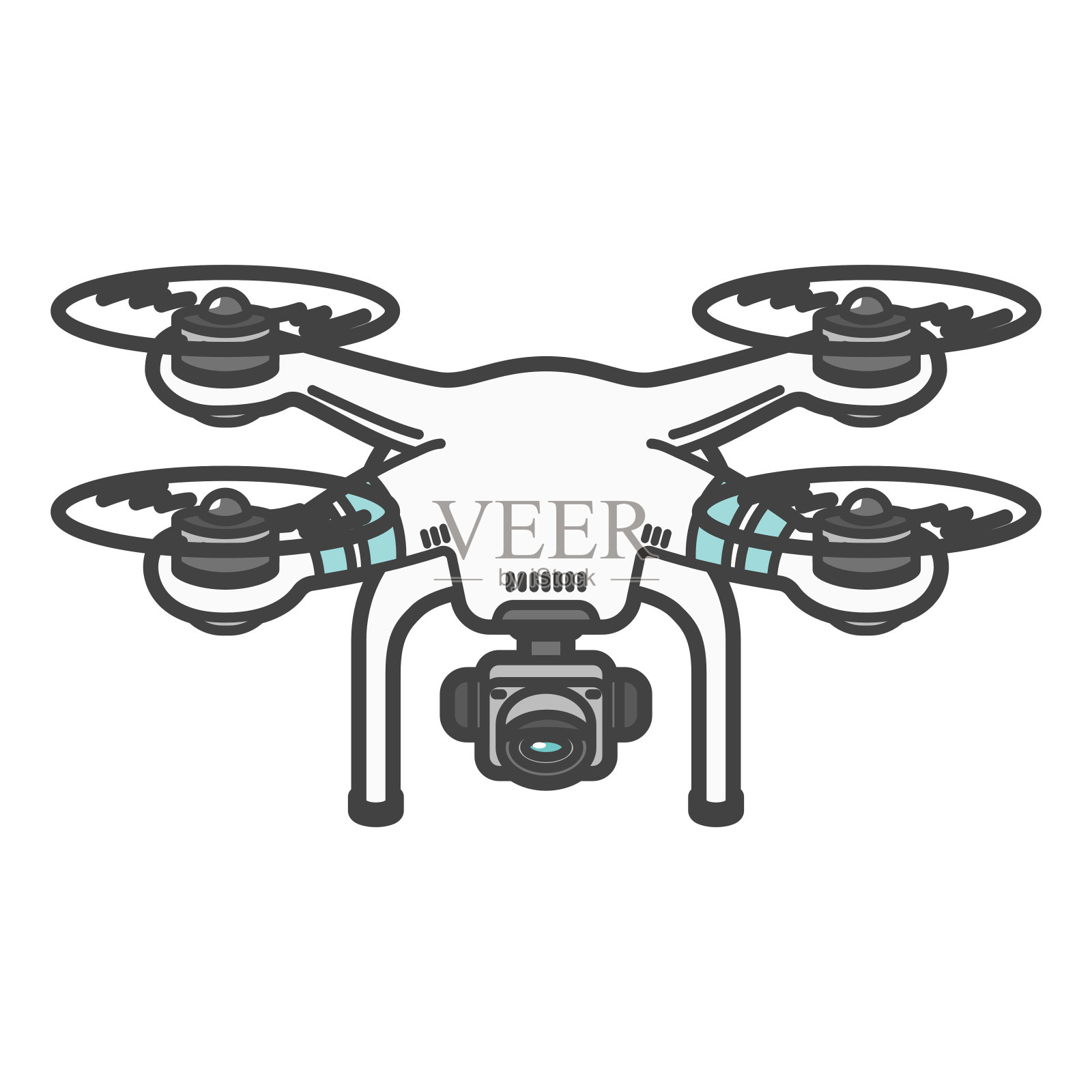 无人机和无人驾驶飞机的插图b[02]武器/起飞/飞行状态(带航空摄影相机)插画图片素材