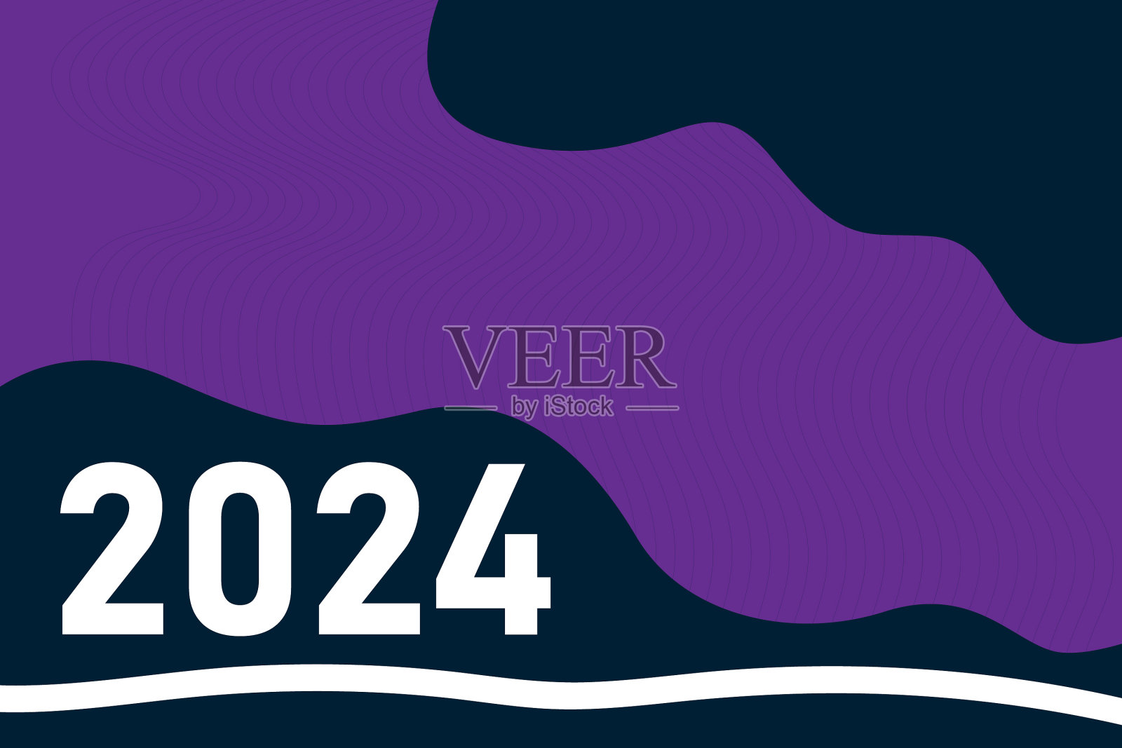 2024是新年快乐的数字插画图片素材