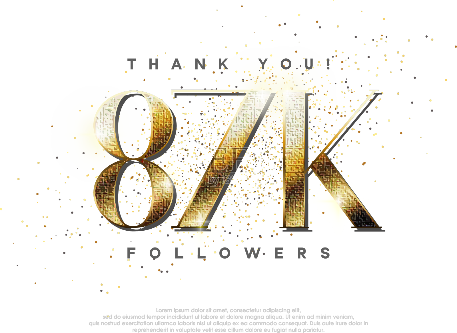 奢华问候8.7万粉丝，谢谢设计元素图片