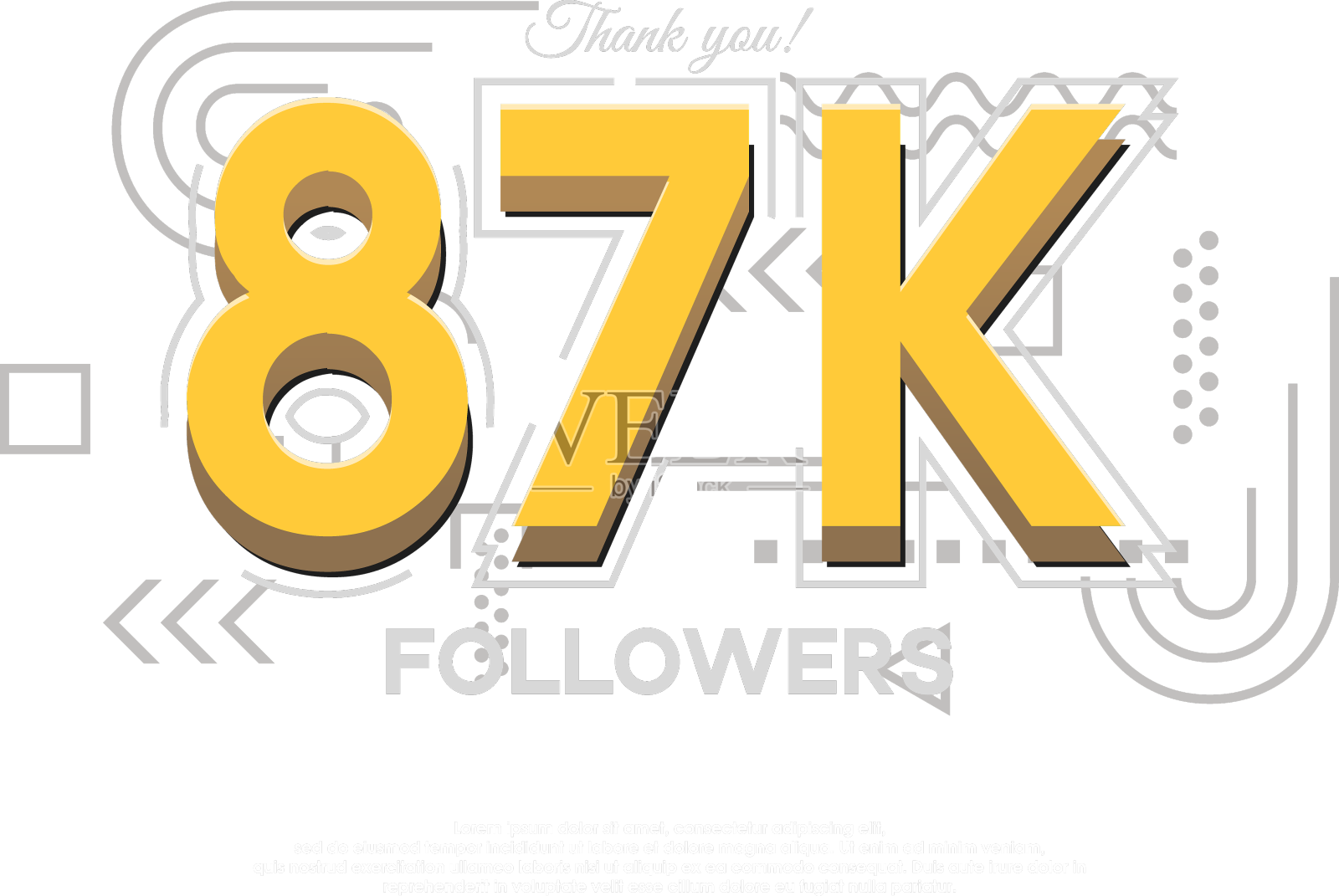 彩色卡通主题非常感谢87k设计元素图片