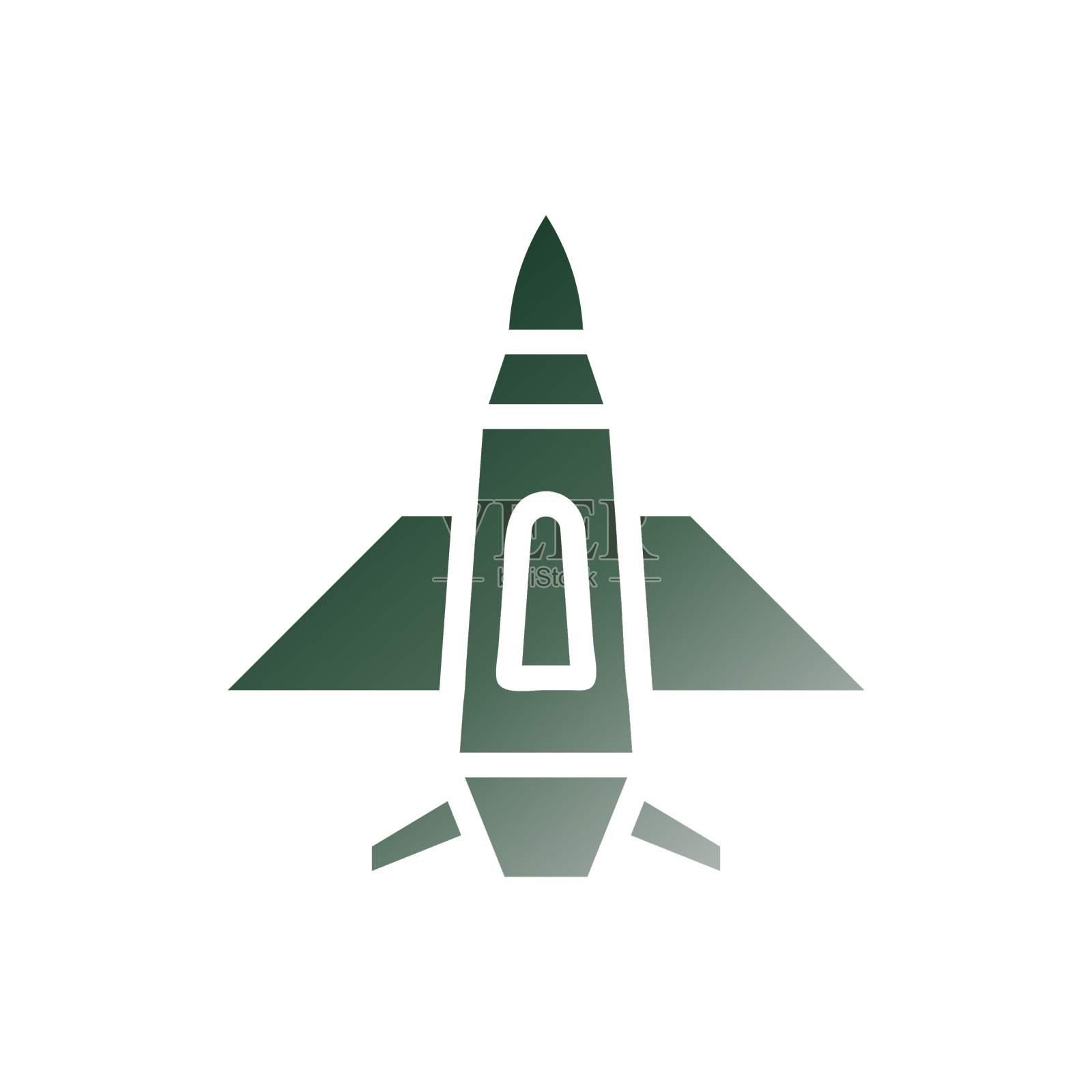 飞机图标固体渐变绿色白色设计元素图片